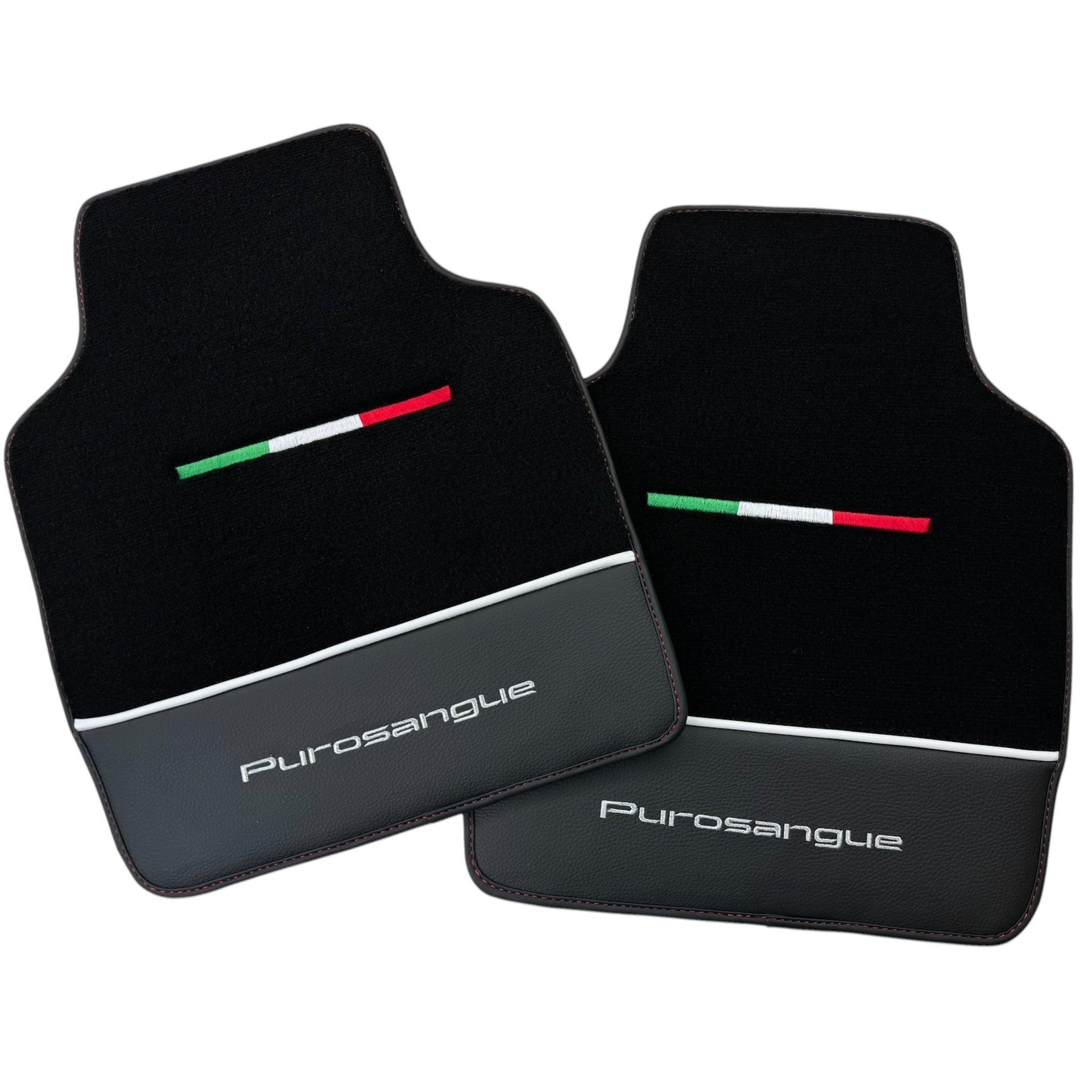 Black Floor Mats for Ferrari Purosangue with Leather - AutoWin