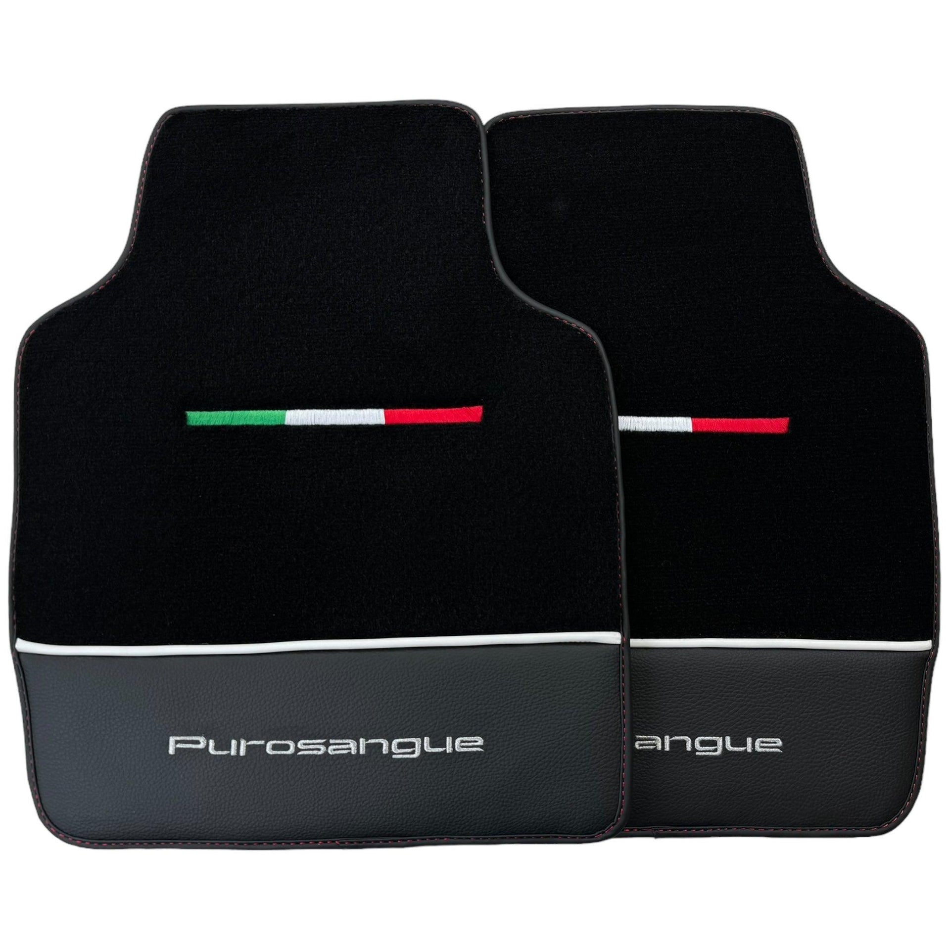 Black Floor Mats for Ferrari Purosangue with Leather - AutoWin