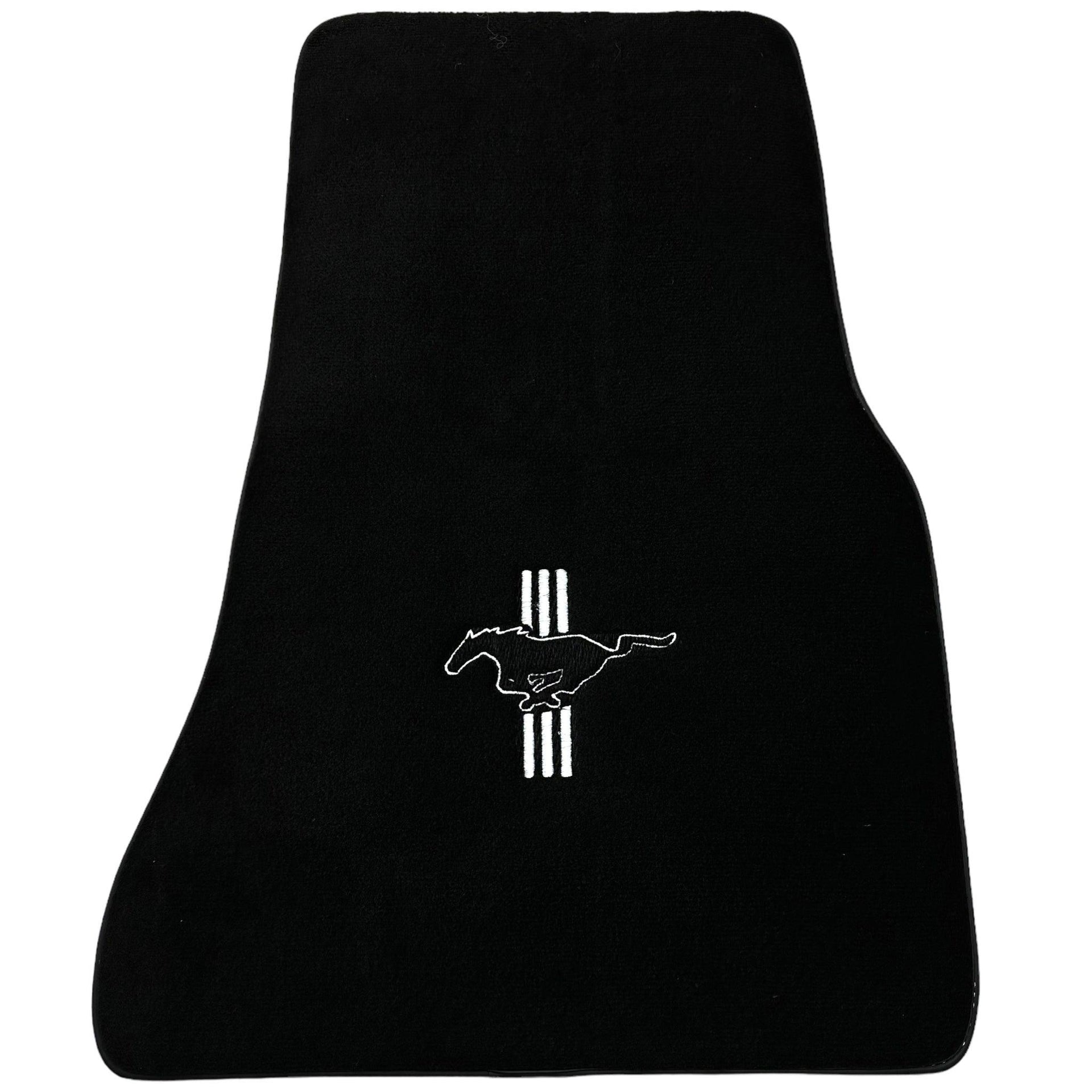 Black Floor Mats For Ford Mustang V (2004-2010) With Pony - AutoWin