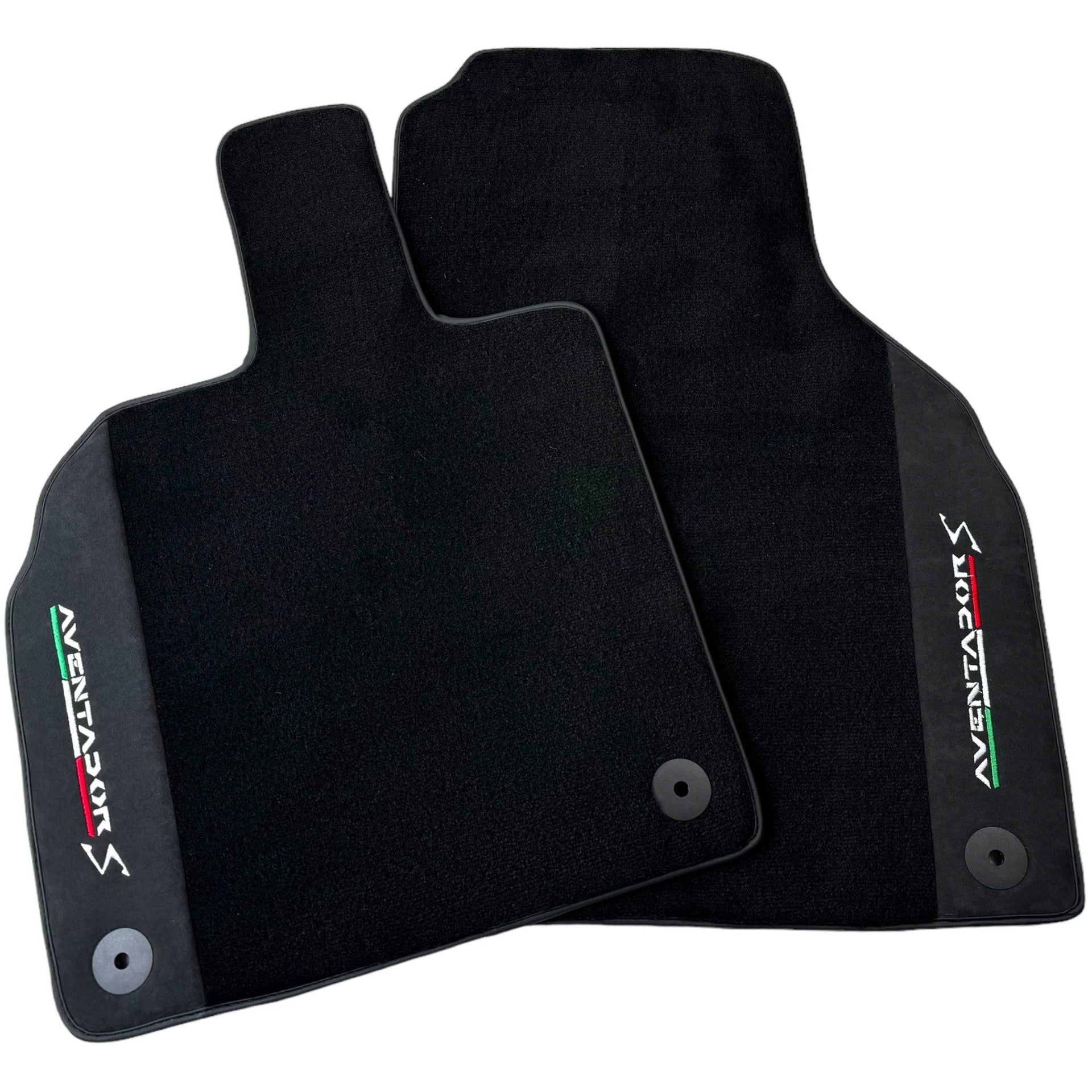 Black Floor Mats for Lamborghini Aventador S with Alcantara Leather - AutoWin