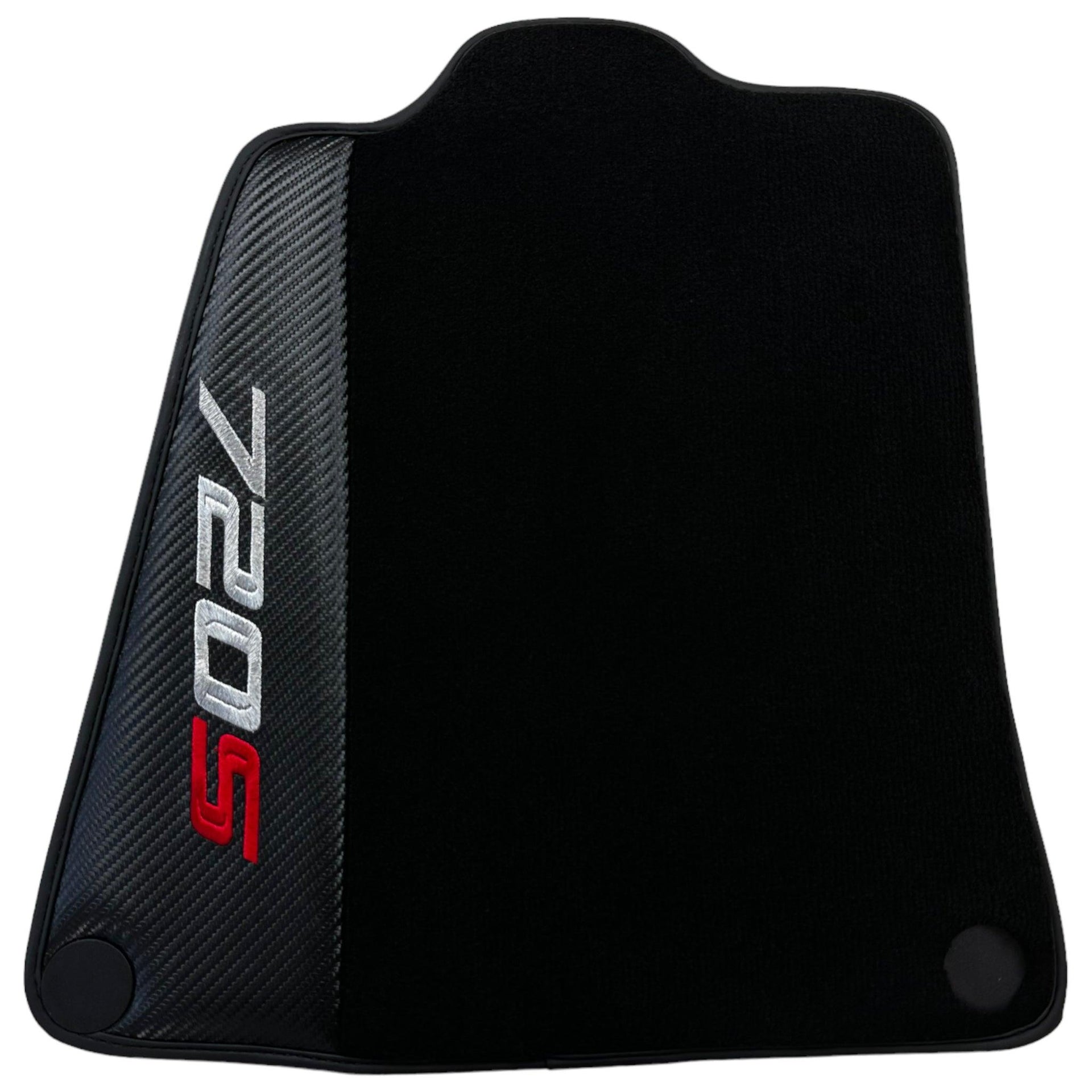 Black Floor Mats For McLaren 720S (2017-2021) with Carbon Leather - AutoWin