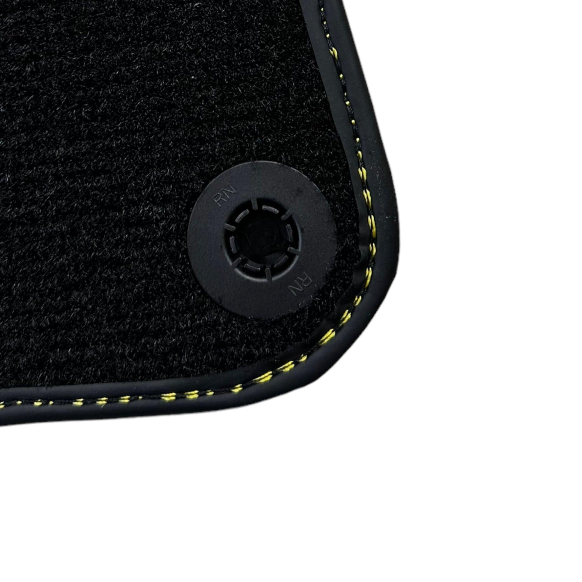 Black Floor Mats For McLaren 720S Year 2017-2021 With Yellow Leather - AutoWin