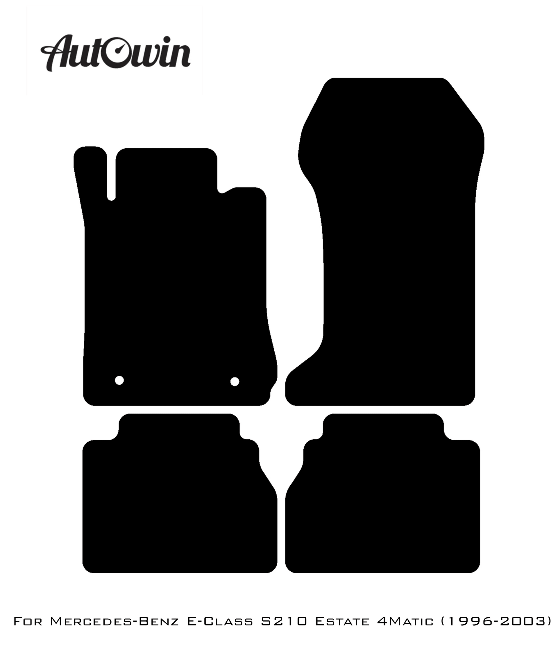Black Floor Mats For Mercedes Benz E-Class S210 Estate 4Matic (1996-2003) | Limited Edition - AutoWin