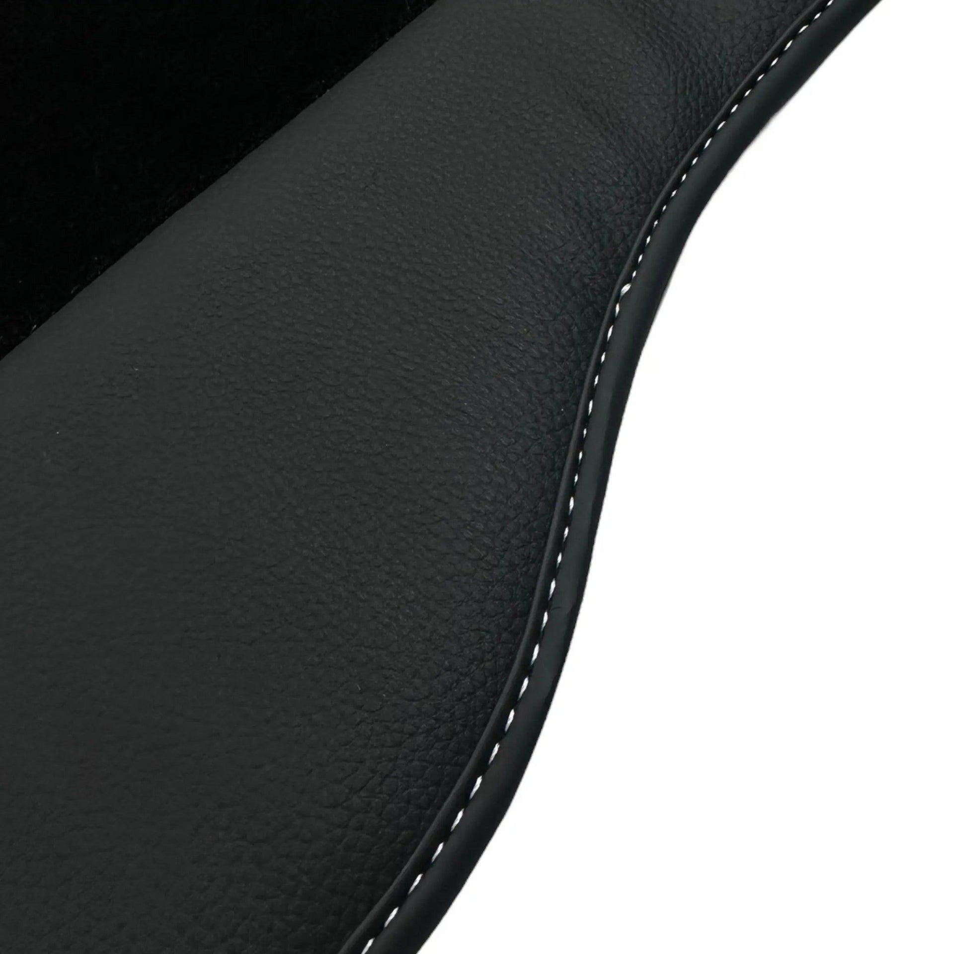 Black Floor Mats for Mini Cooper F56 (2013-2022) with Leather - AutoWin