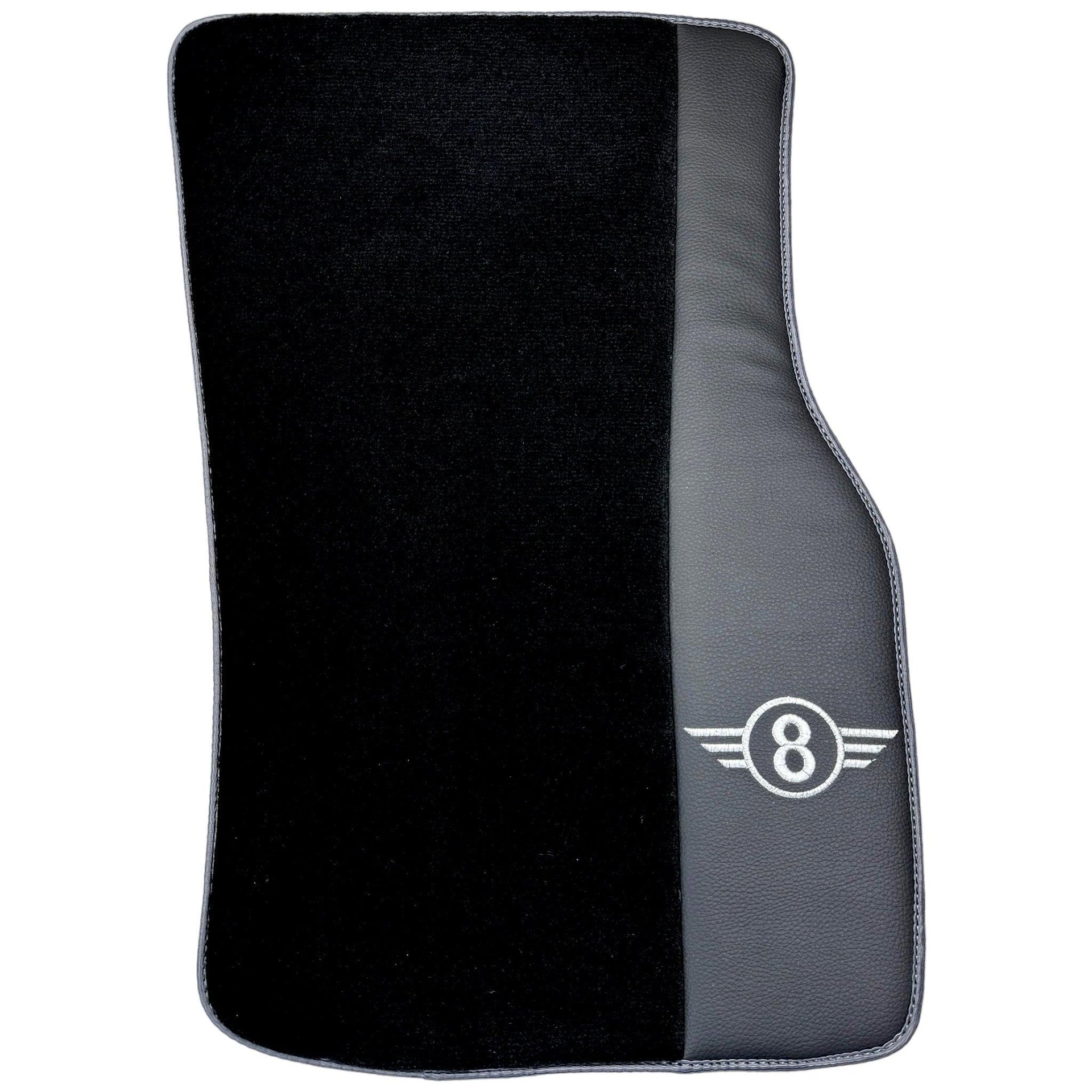 Black Floor Mats for Mini Cooper / One R53 (2001-2007) Cooper S with Leather | Gray Trim - AutoWin