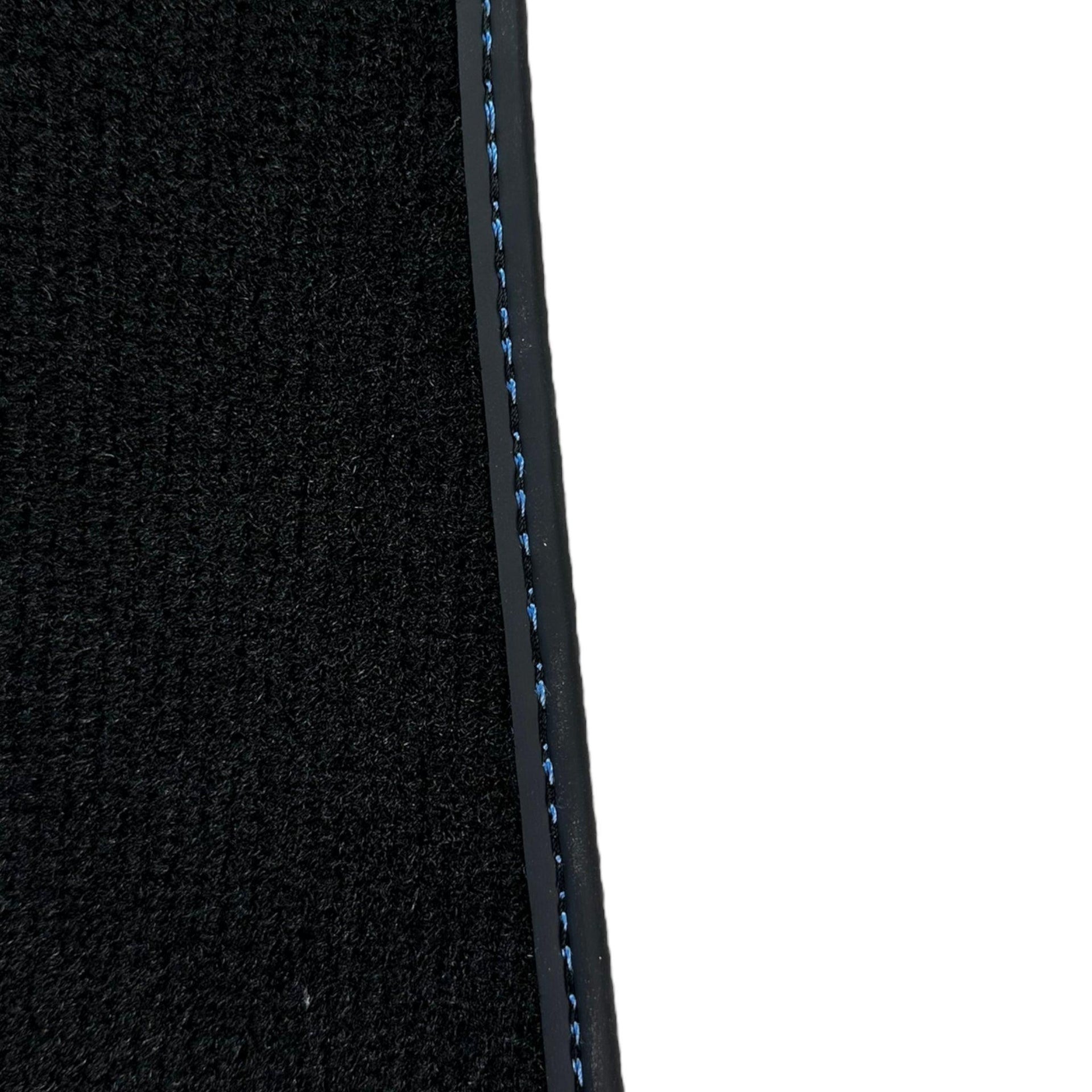 Black Floor Mats For Rolls Royce Black Badge Cullinan Blue Alcantara Leather - AutoWin