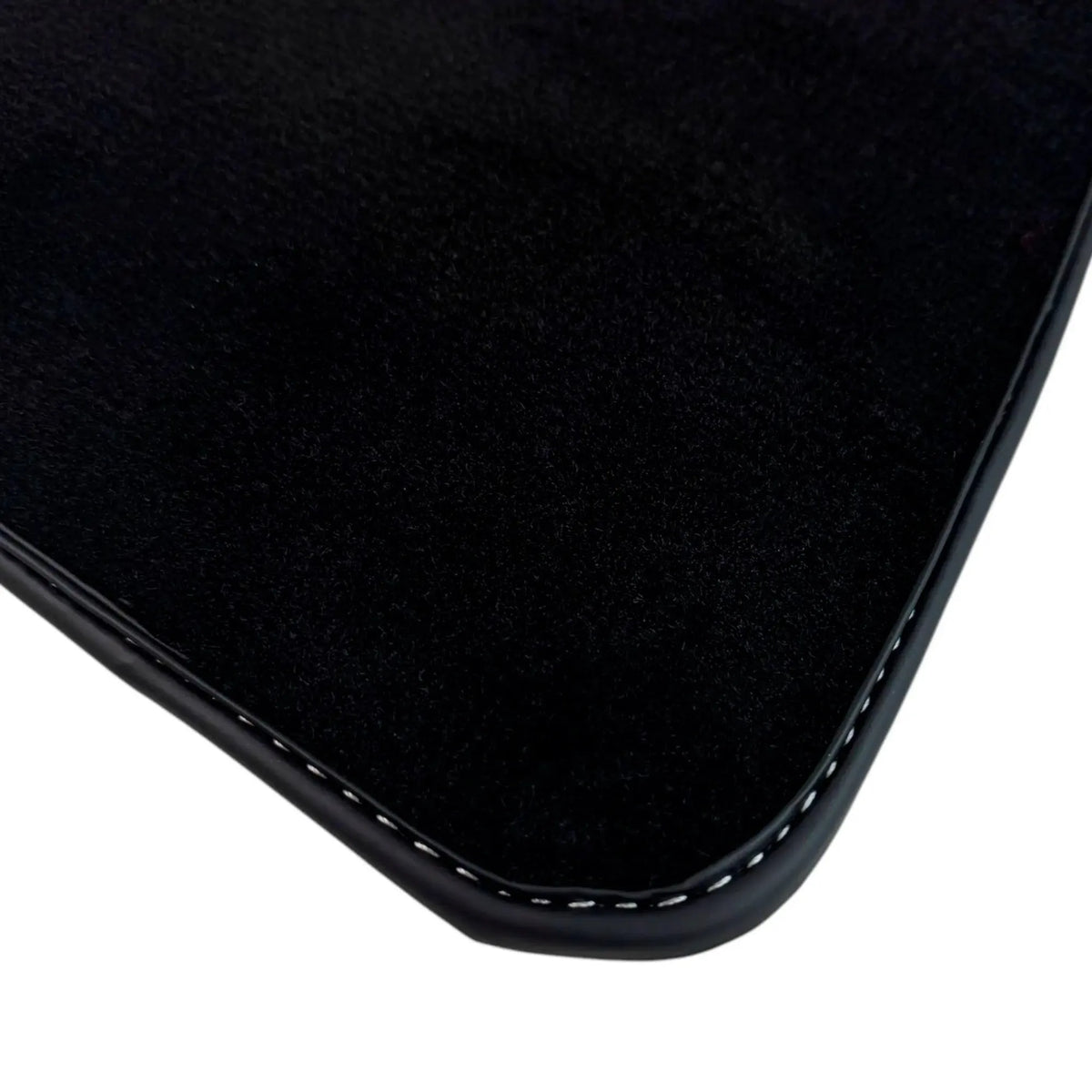 Black Floor Mats for Rolls Royce Ghost Series I (2010–2020) with White Leather