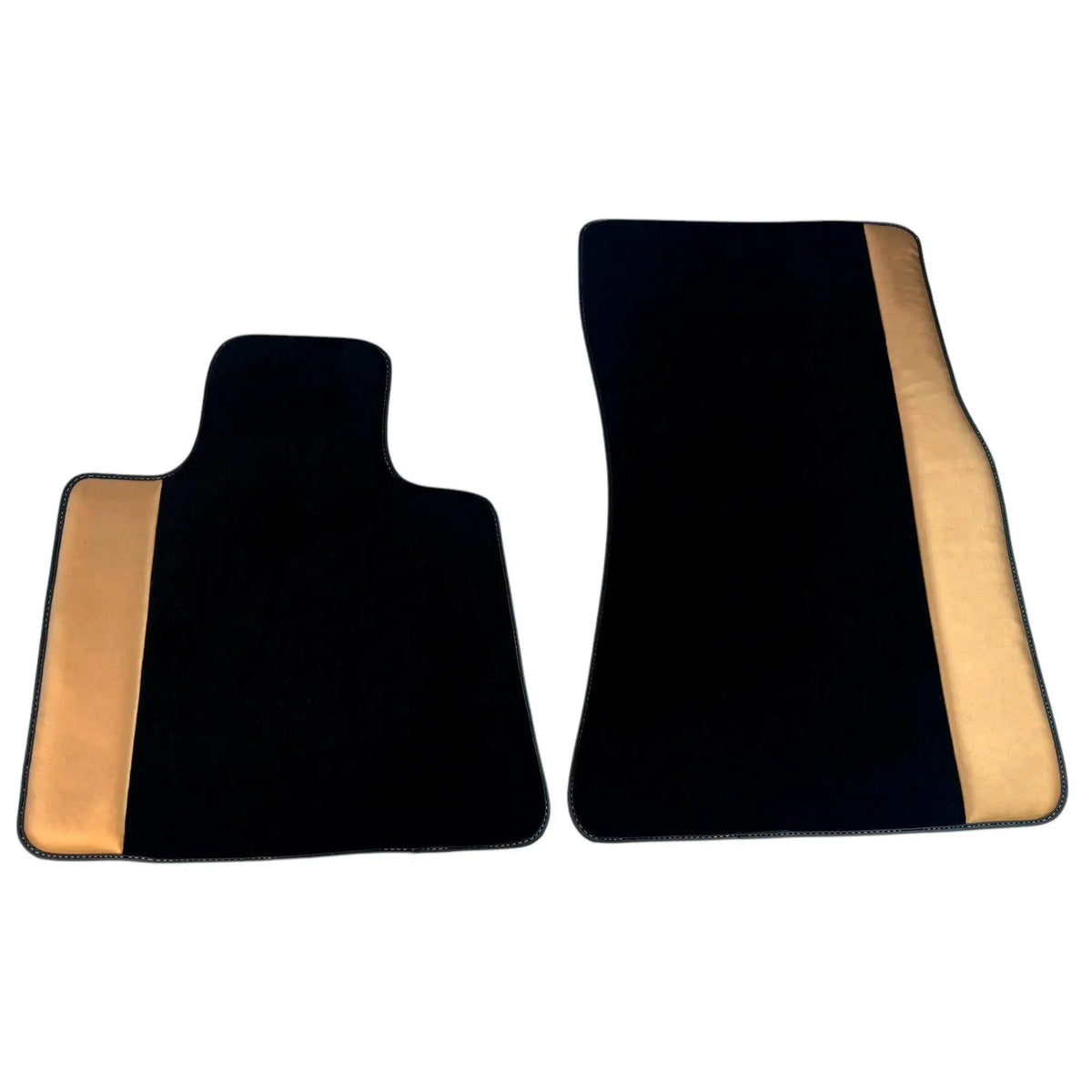 Black Floor Mats for Rolls Royce Ghost Series II (2021-2024) with Golden Leather