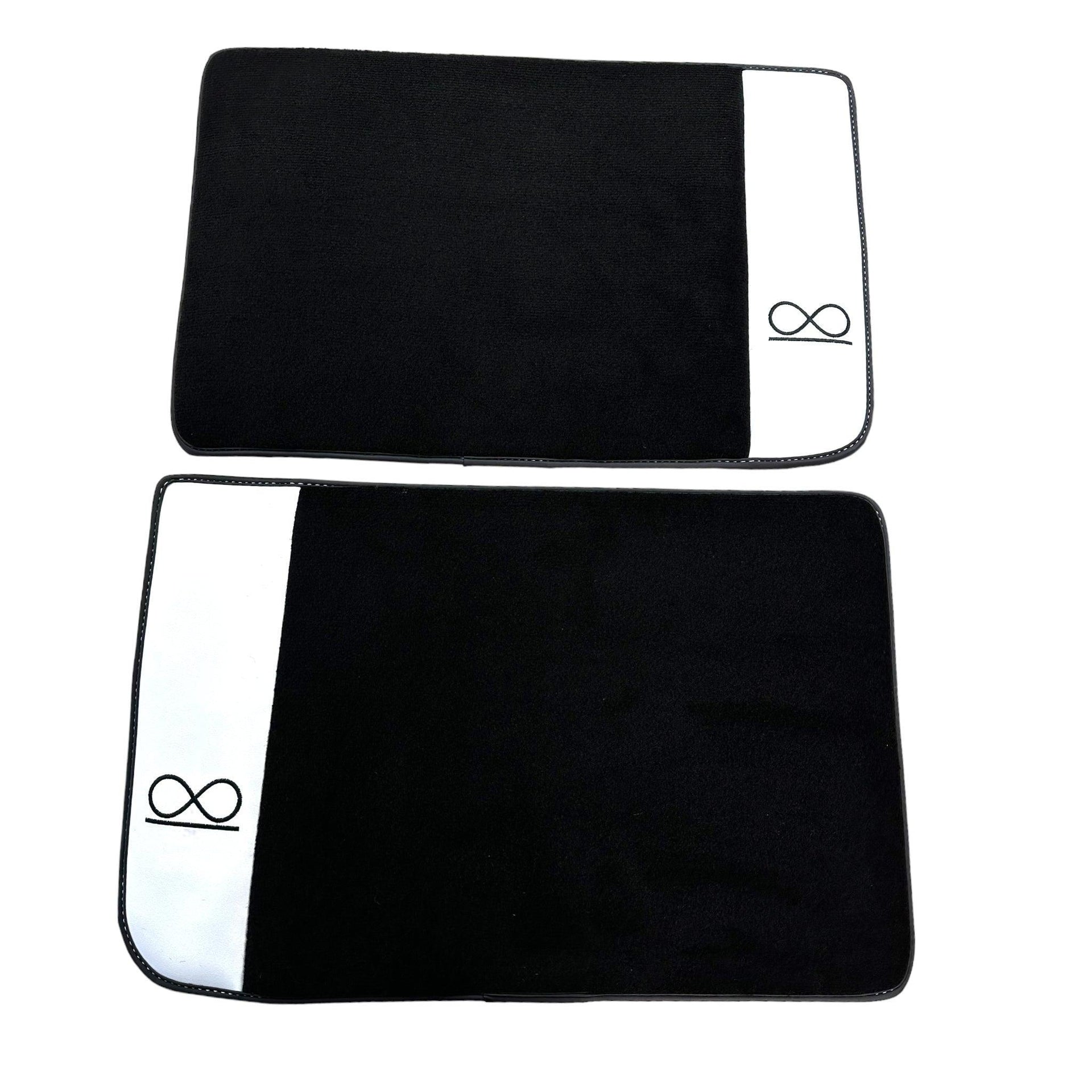 Black Floor Mats For Rolls Royce Spectre (2023-2024) White Leather - AutoWin