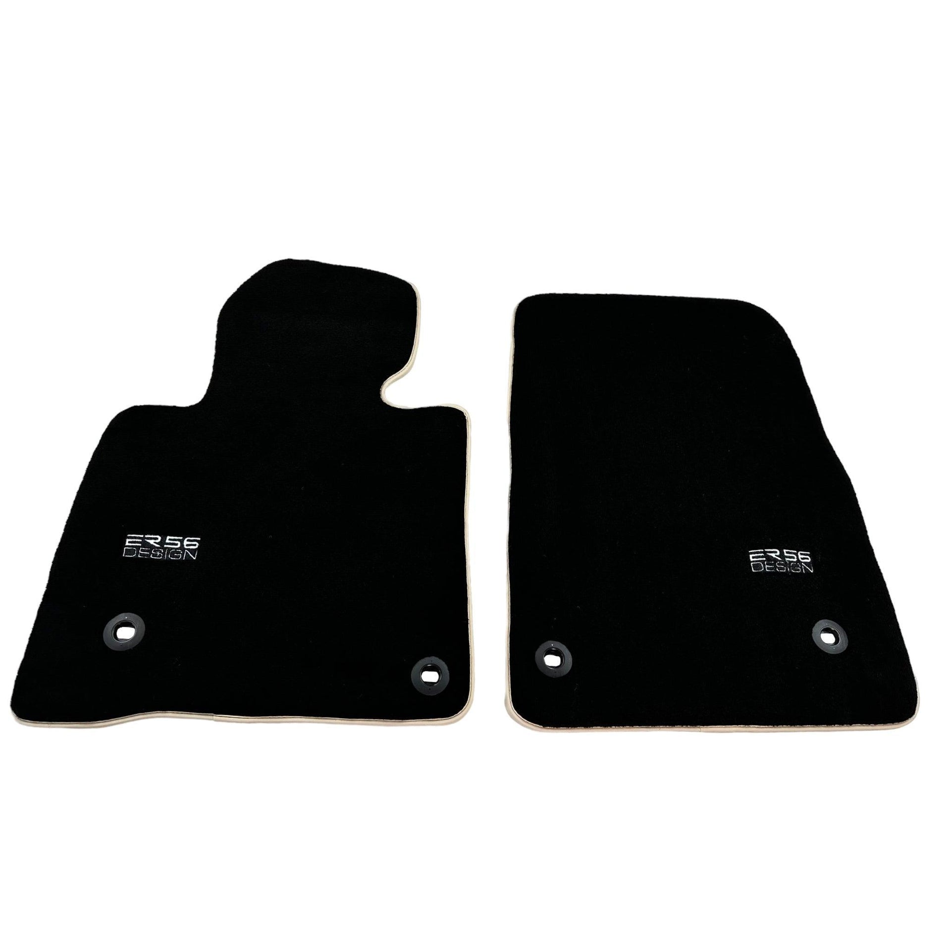 Black Floor Mats For Toyota Land Cruiser 150 (2009-2022) Beige Trim | ER56 Design - AutoWin