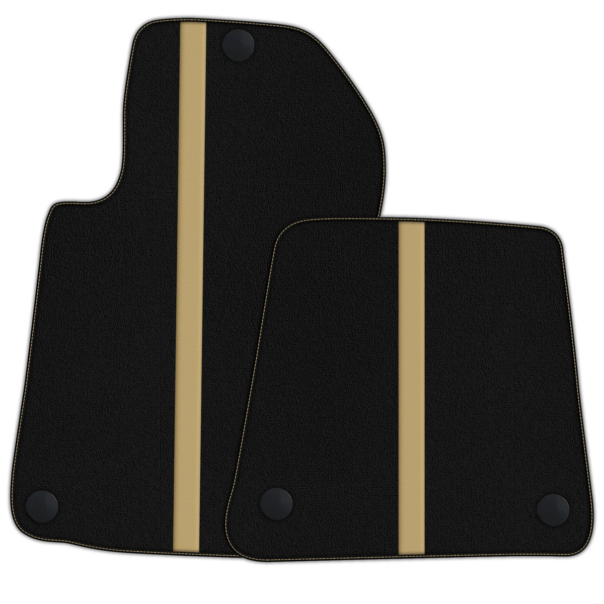 Black Floor Mats with Leather Line for Ferrari 599 Coupe (2006-2012) - Various Colors