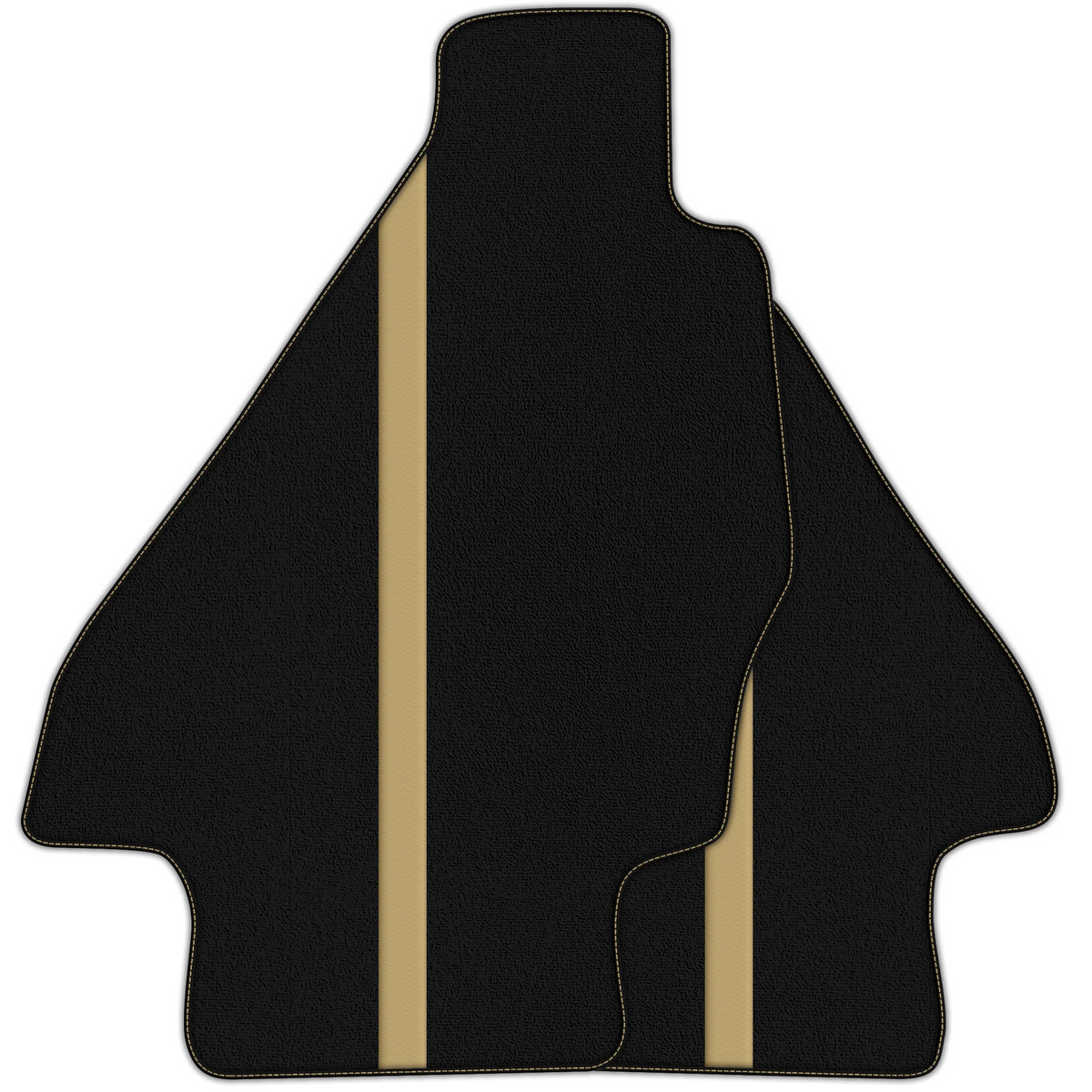 Black Floor Mats with Leather Line for Ferrari Dino GT4 (1973-1979) - Various Colors