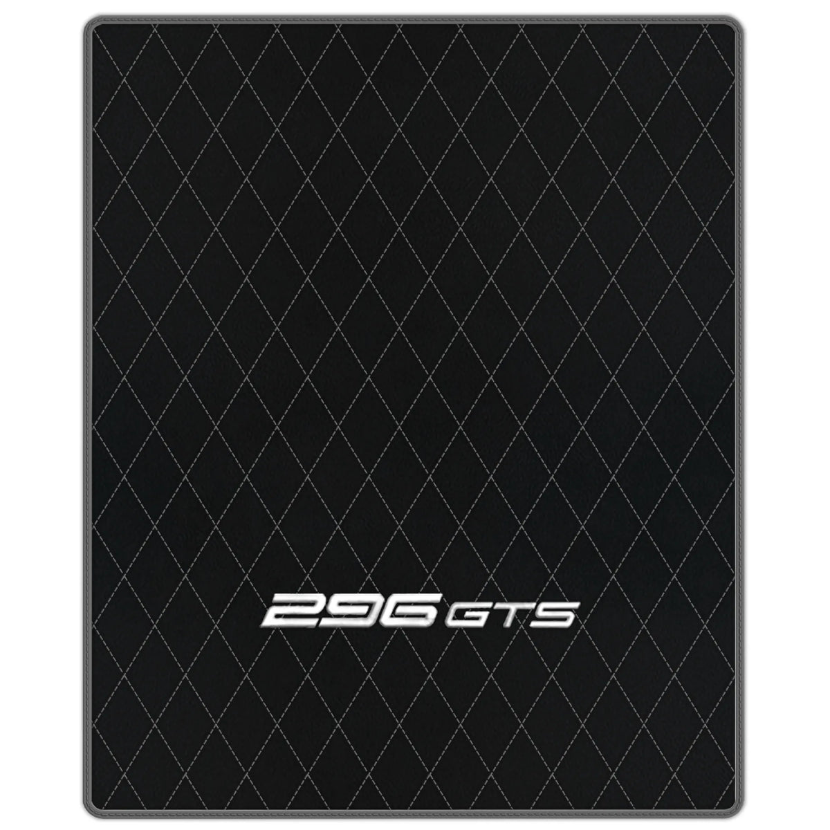 Black Leather Floor Mats for Ferrari 296 GTS (2022-2027) with Single Diamond Pattern | Full Set Option