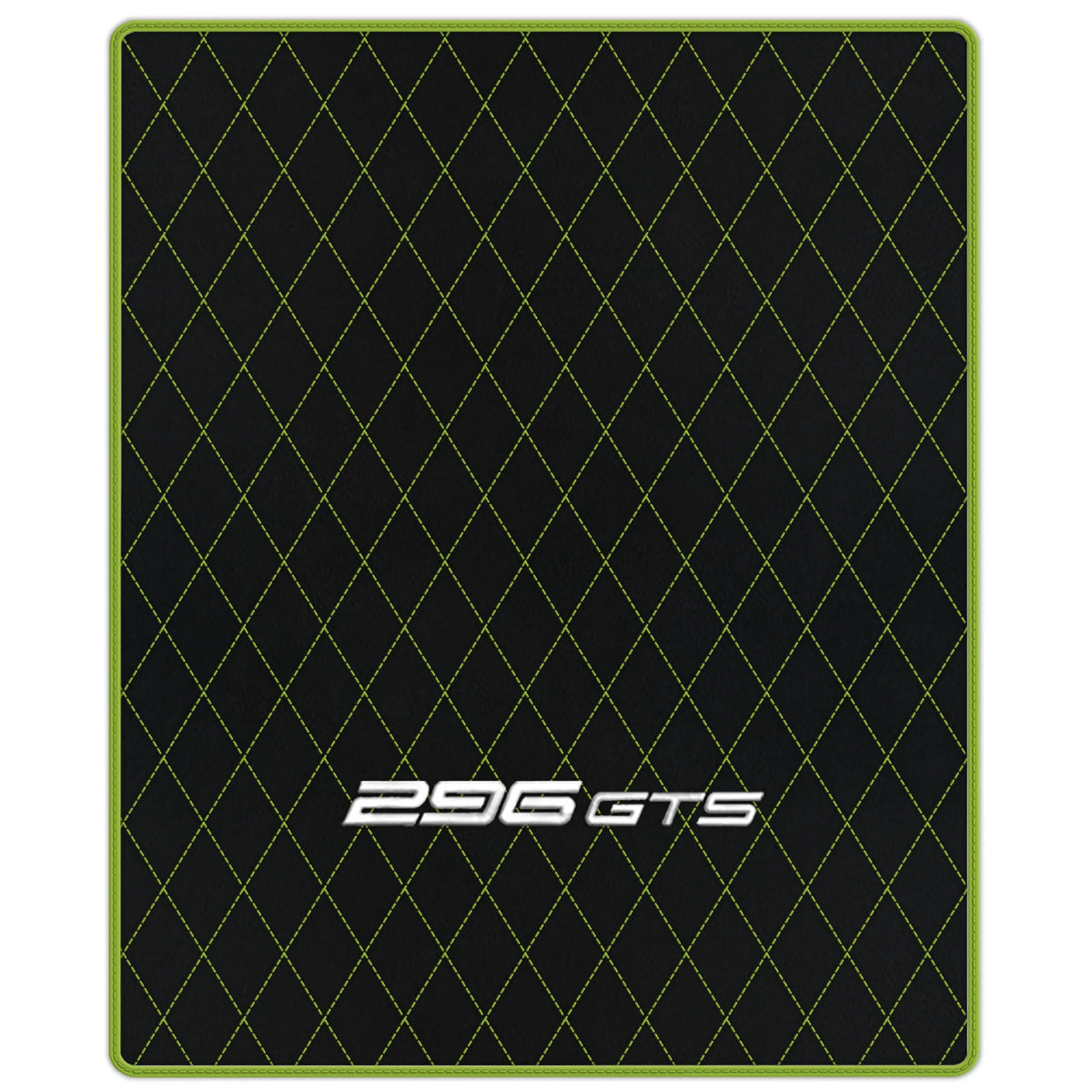 Black Leather Floor Mats for Ferrari 296 GTS (2022-2027) with Single Diamond Pattern | Full Set Option