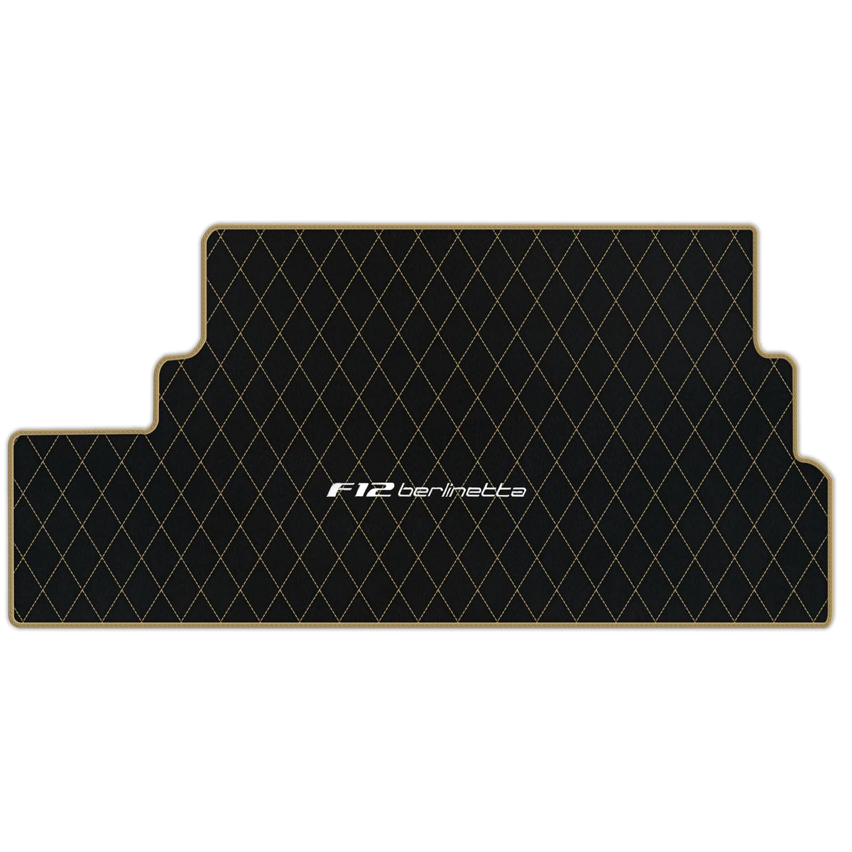 Black Leather Floor Mats for Ferrari F12 Berlinetta (2012-2022) with Single Diamond Pattern | Full Set Option
