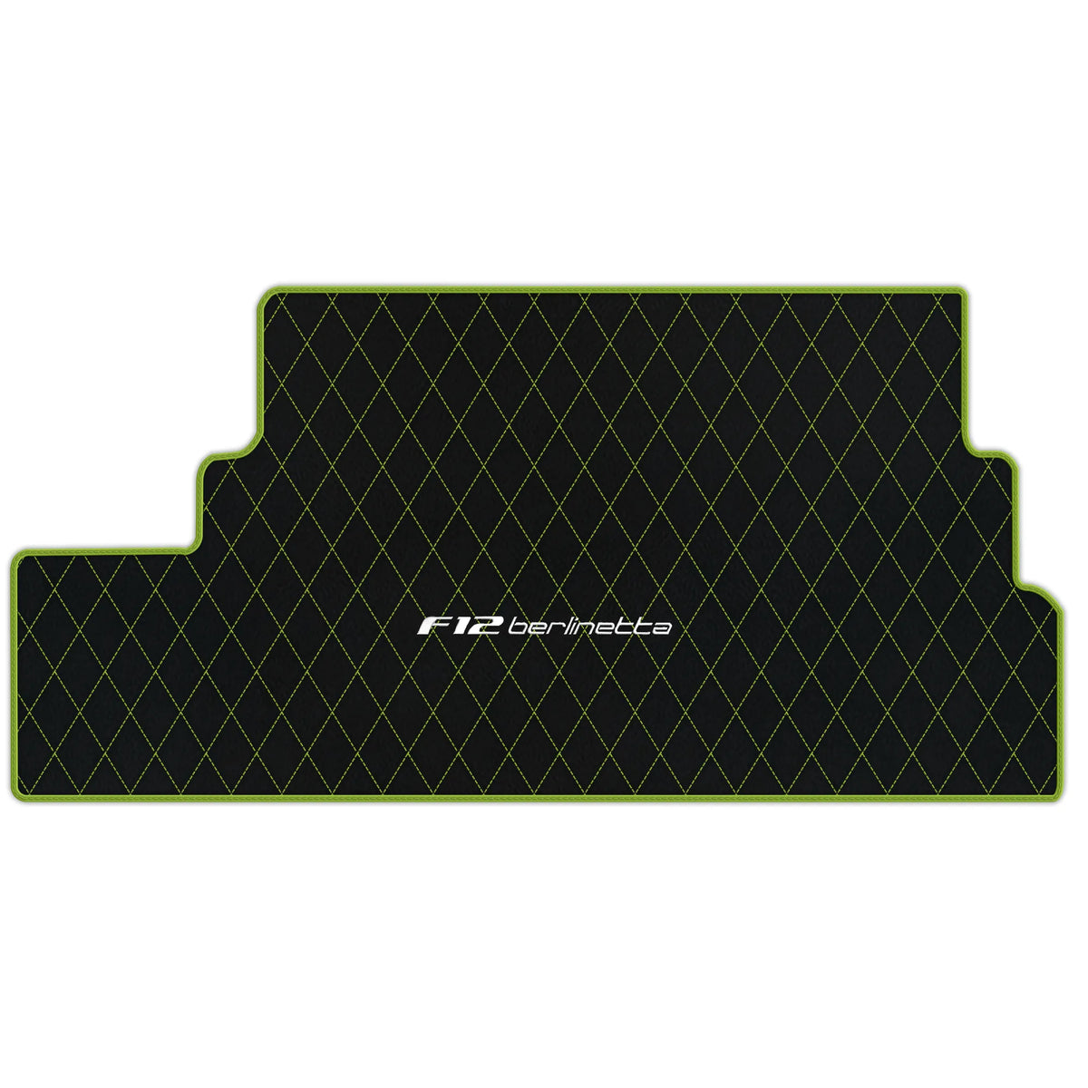 Black Leather Floor Mats for Ferrari F12 Berlinetta (2012-2022) with Single Diamond Pattern | Full Set Option