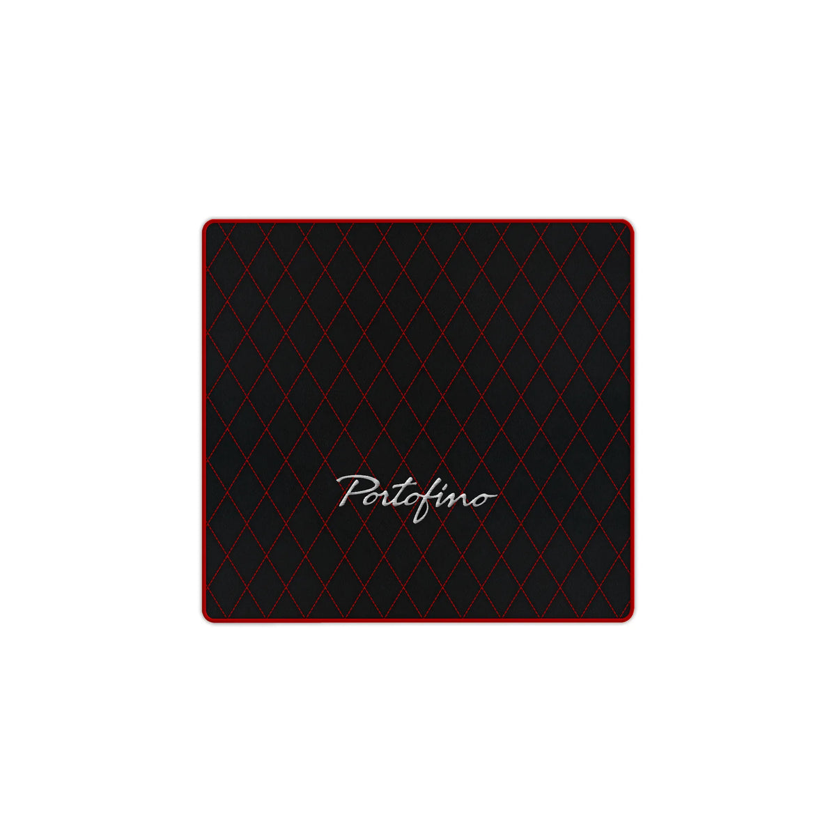 Black Leather Floor Mats for Ferrari Portofino (2018-2023) with Single Diamond Pattern | Full Set Option