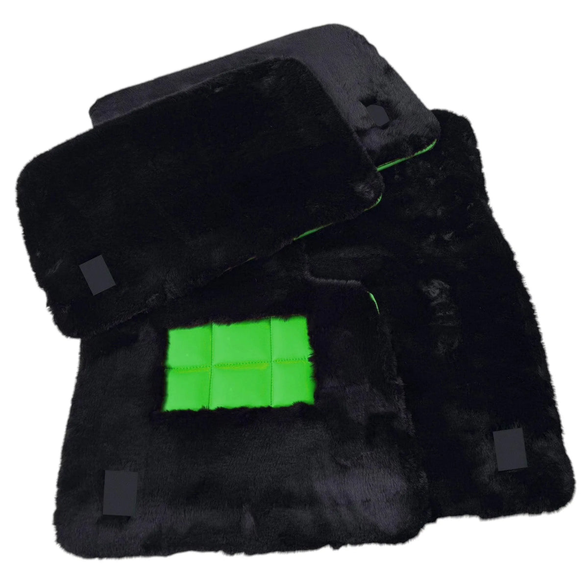 Black Sheepskin Floor Mats for Rolls Royce Ghost Series I (2010-2020) Various Leather Colors