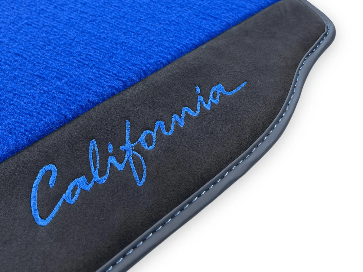Blue Floor Mats For Ferrari California 2008-2014 With Alcantara - AutoWin