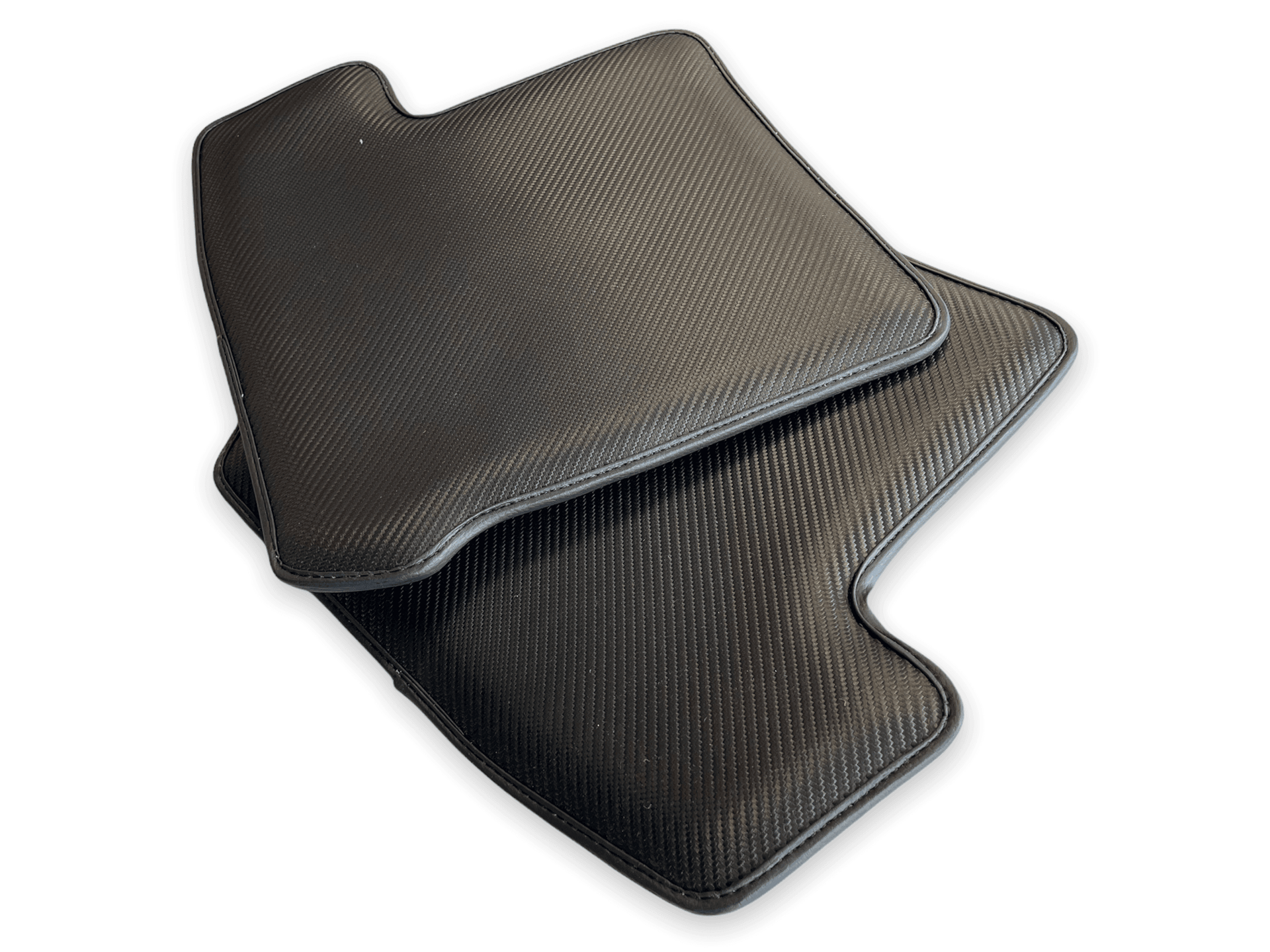 Carbon Fiber Floor Mats for Porsche Taycan (2019-2023) Green Sewing - AutoWin