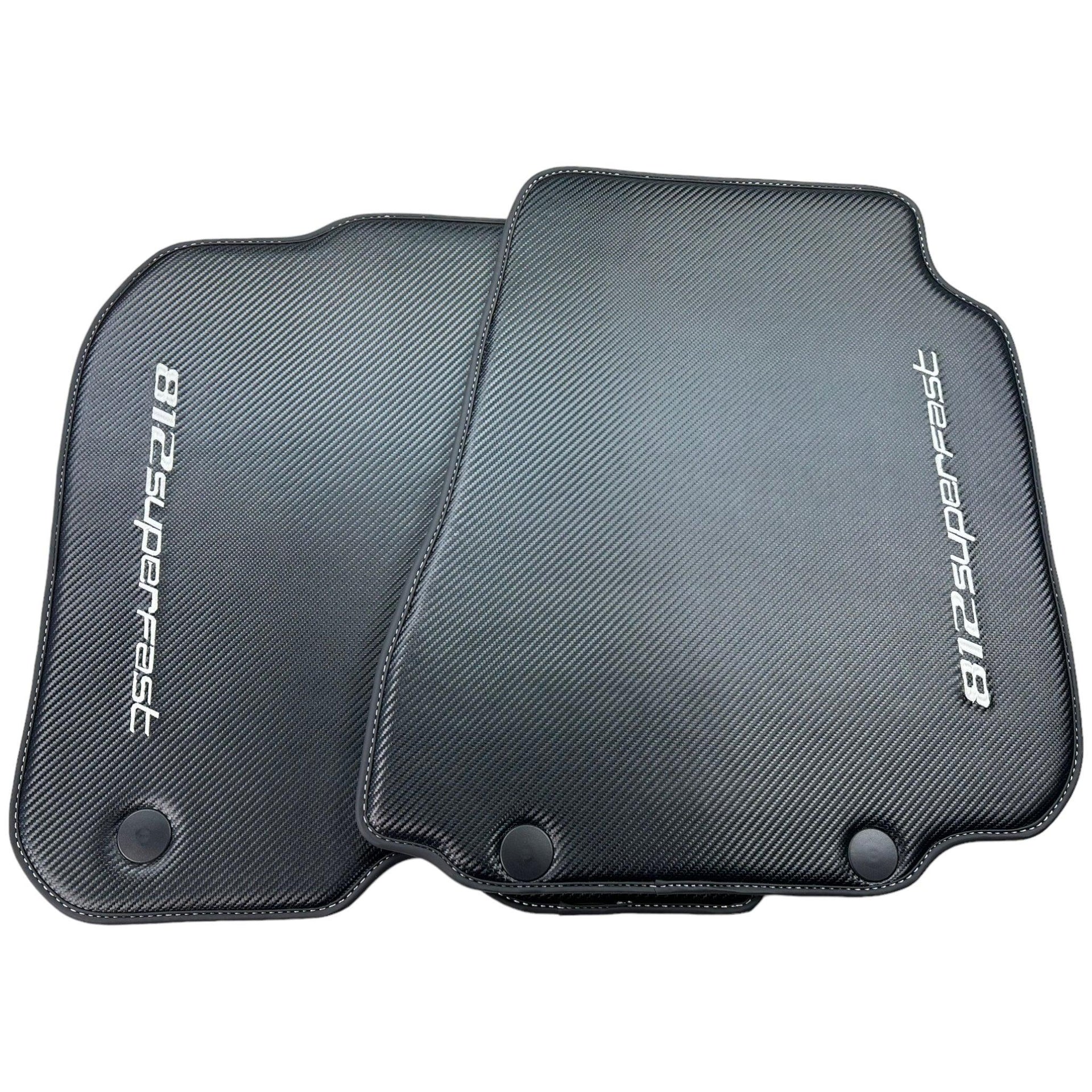 Carbon Fiber Leather Floor Mats For Ferrari 812 Superfast - AutoWin