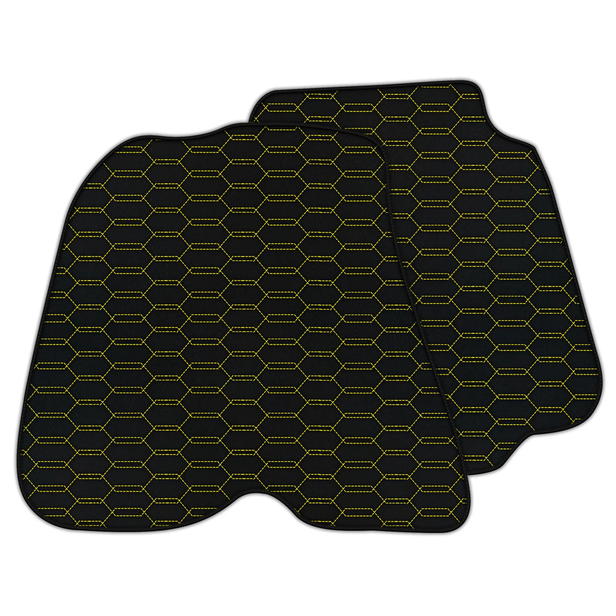 Customizable Leather Floor Mats with Interlaced Hex Pattern for Ferrari 812 Superfast (2018-2023)