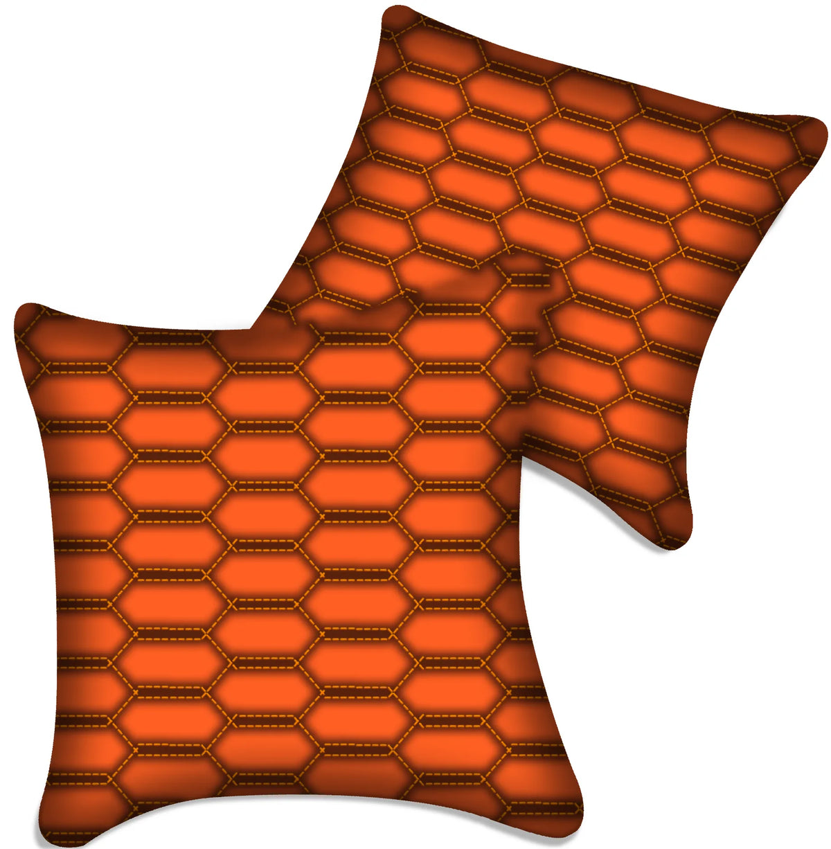 Customizable Orange Leather Pillows Set of 2 for All Vehicles
