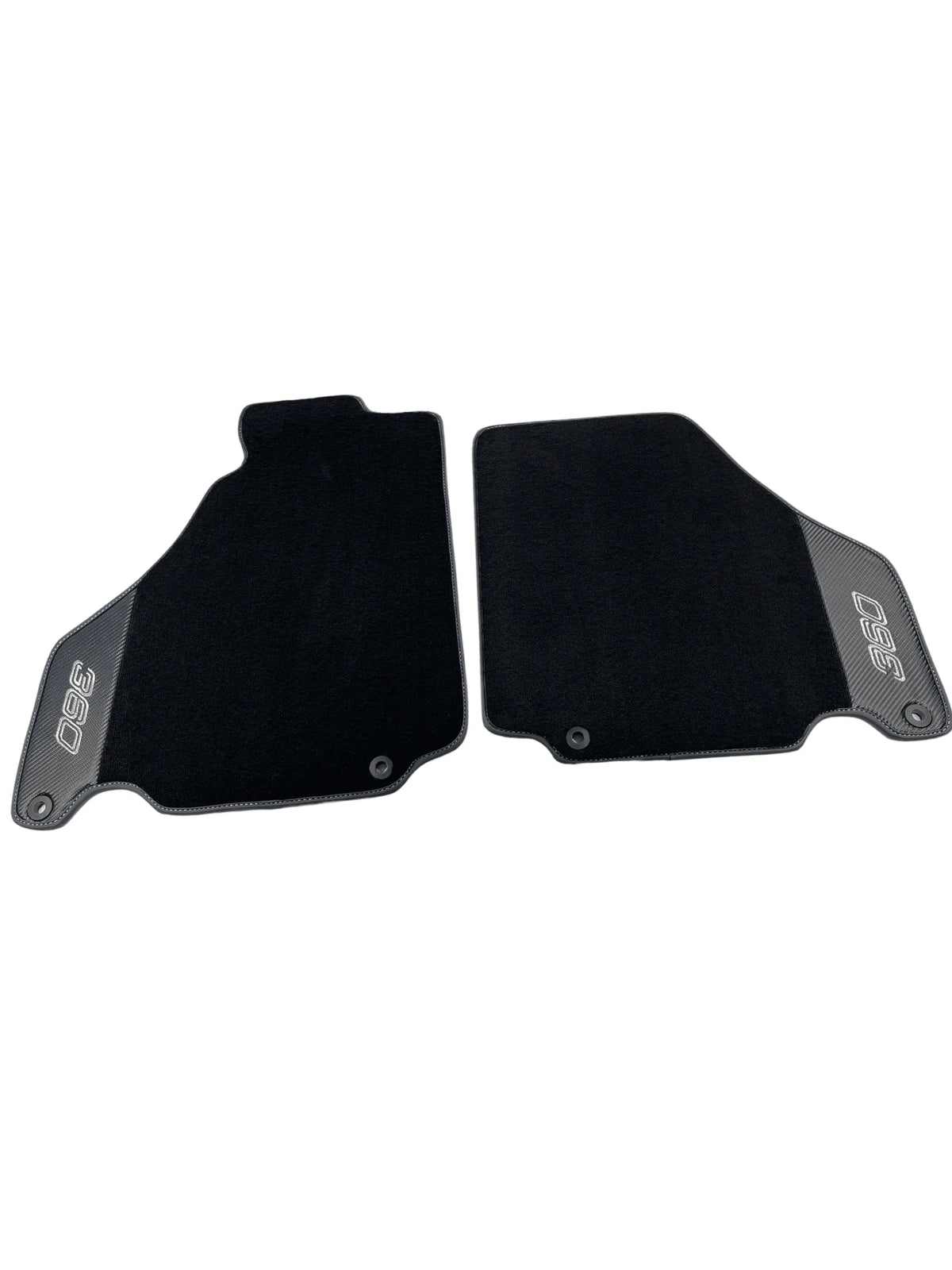 Floor Mats For Ferrari 360 Modena 1999-2005 Black With Carbon Fiber Leather - AutoWin