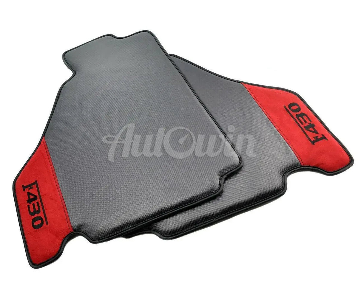 Bilmatter for Ferrari F430 2004-2009 Carbon & Alcantara Lær F430 Emblem - AutoWin