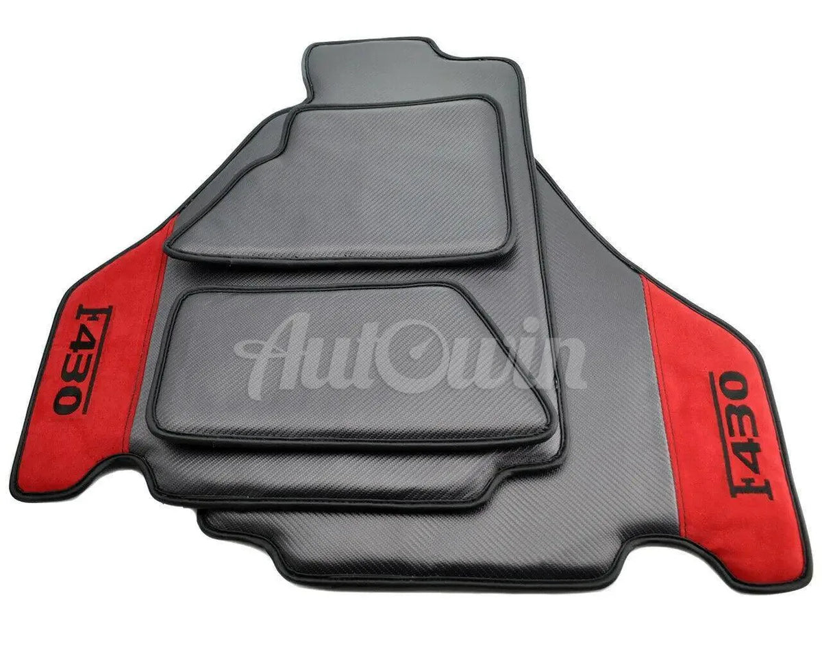 Bilmatter For Ferrari F430 2004-2009 Karbon & Alcantara Lær F430 Emblem - AutoWin