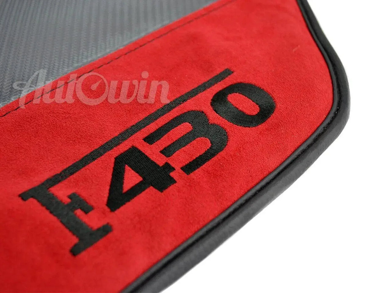 Bilmatter for Ferrari F430 2004-2009 Carbon & Alcantara Lær F430 Emblem - AutoWin