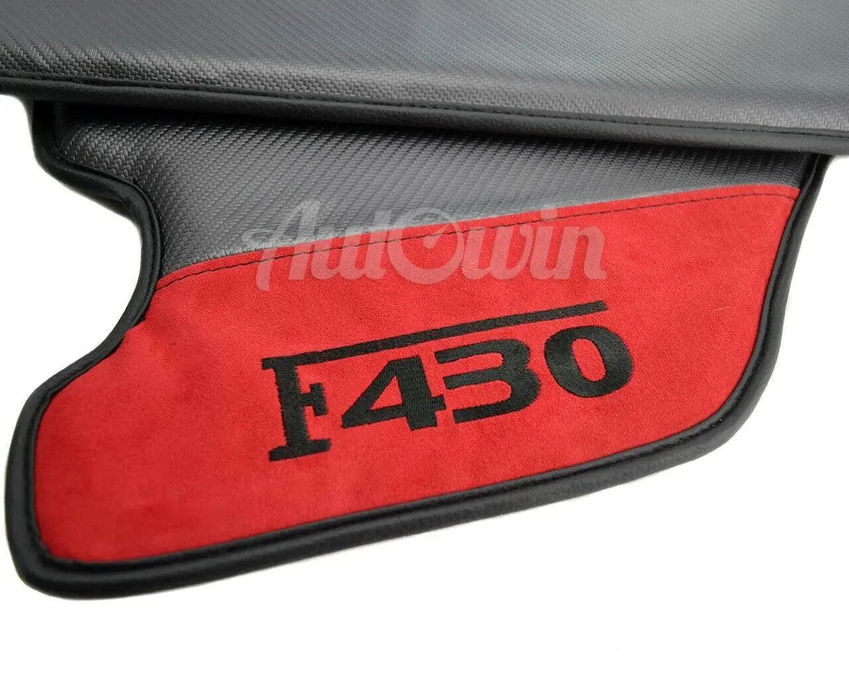 Bilmatter for Ferrari F430 2004-2009 Carbon & Alcantara Lær F430 Emblem - AutoWin