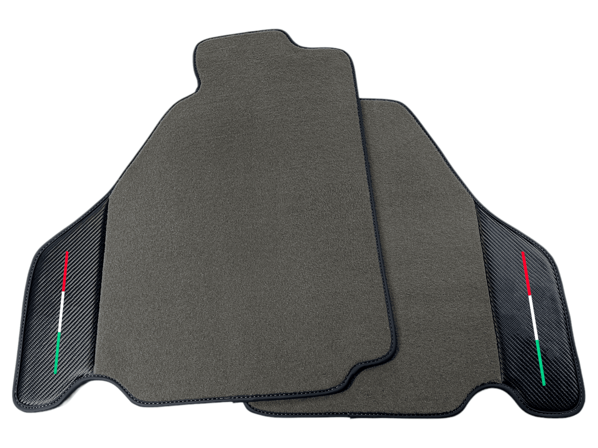 Gray Floor Mats For Ferrari F430 2004-2009 With Carbon Fiber Leather - AutoWin