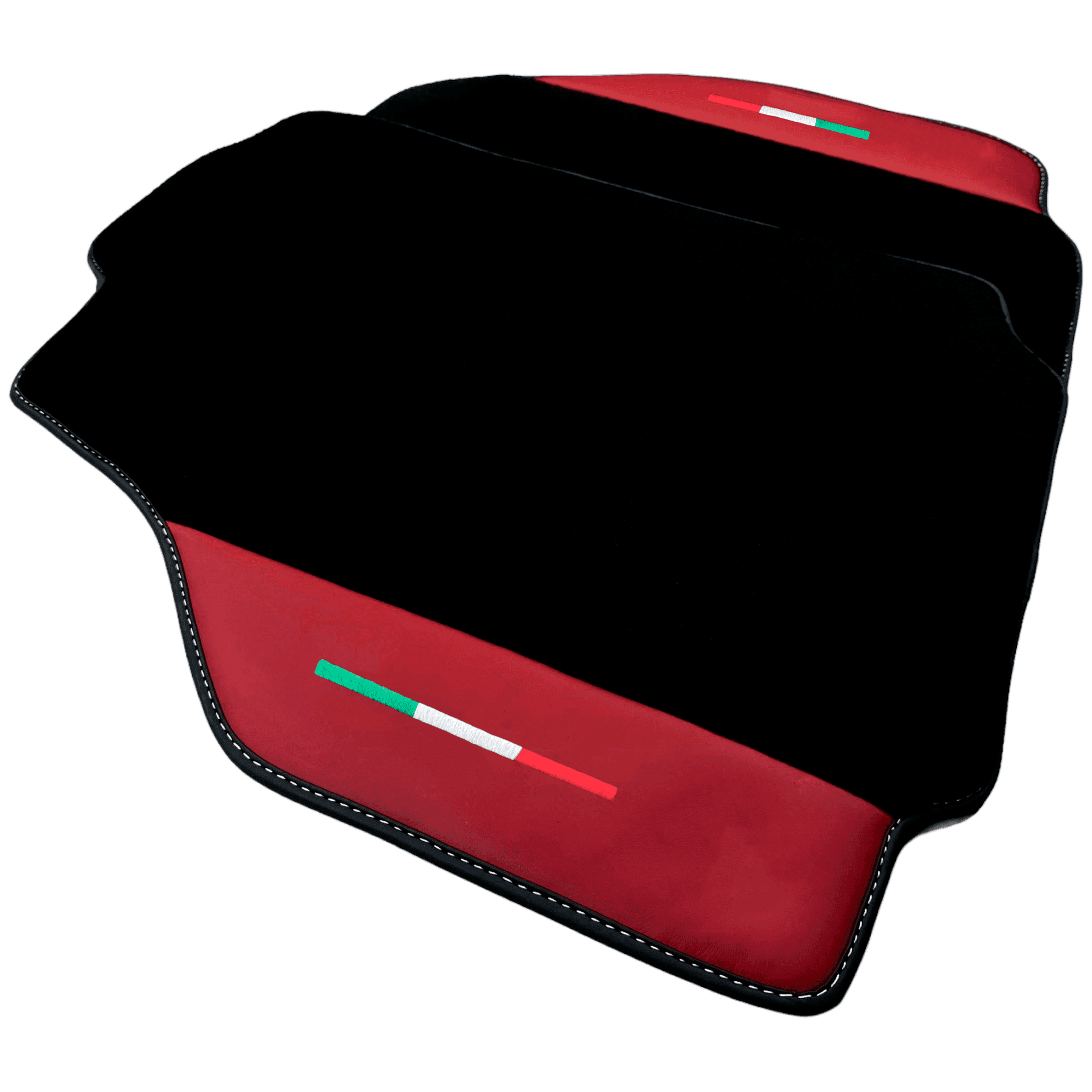 Black Floor Mats for Ferrari 458 Speciale (2012-2015) with Bordeaux Nappa Leather | Italian Edition