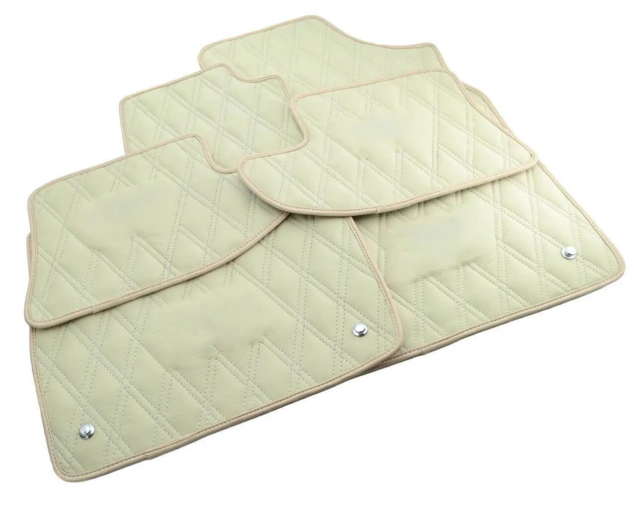 Leather Floor Mats For Bentley Continental GT Beige 2003–2011 - AutoWin