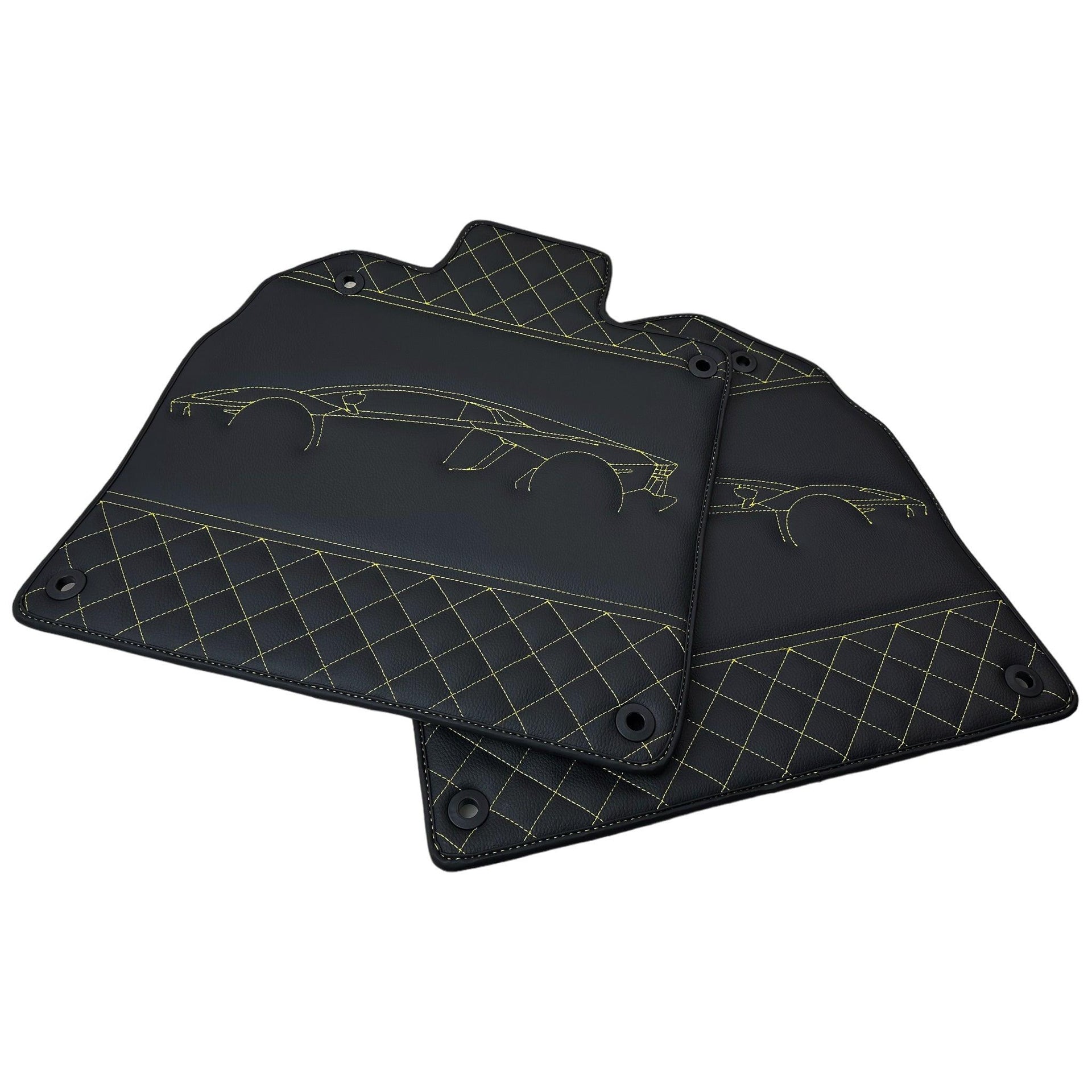 Leather Floor Mats for Lamborghini Aventador SV SVJ - AutoWin