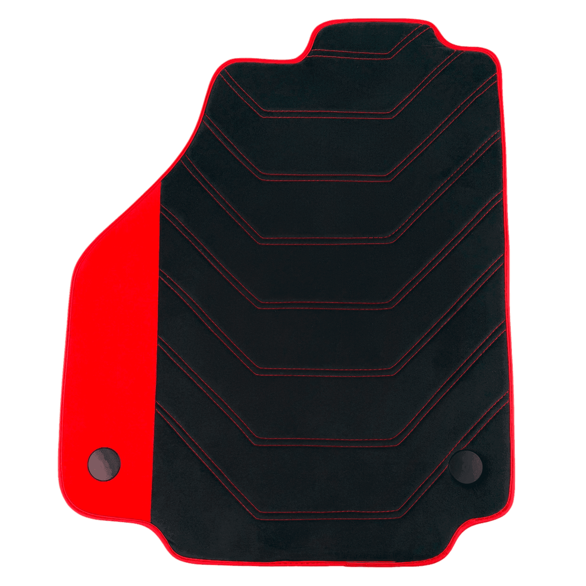 Black Alcantara Floor Mats for Ferrari 488 GTB (2016-2022) with Red Alcantara Accents
