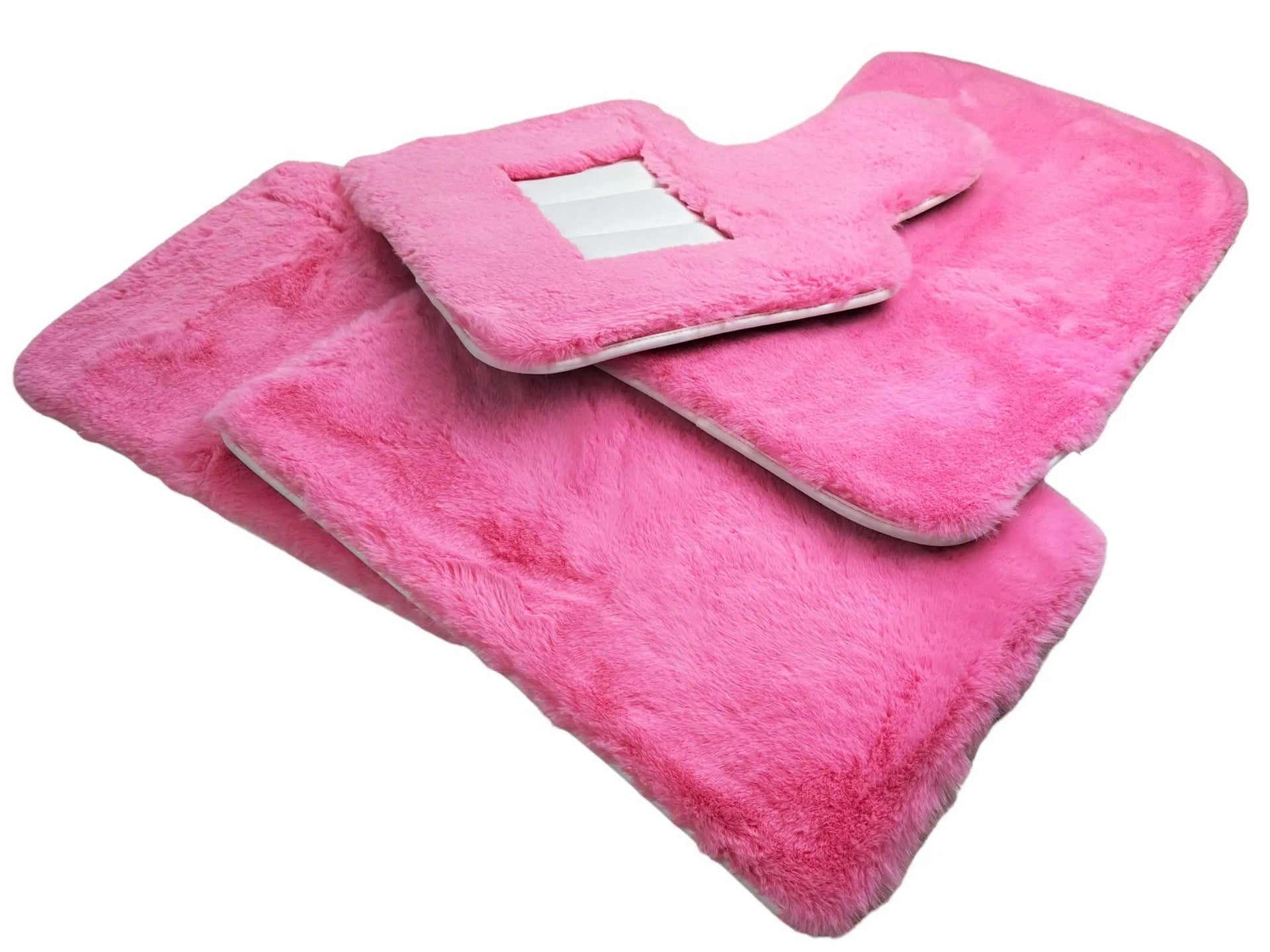 Pink Sheepskin Floor Mats For Rolls Royce Shadow 1965-1977 Er56 Design Brand - AutoWin