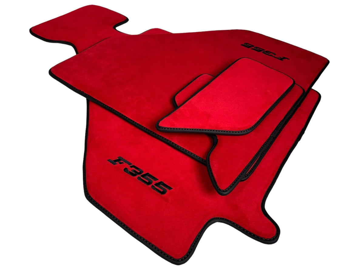 Røde Alcantara Bilmatter For Ferrari F355 1994-1999 - AutoWin