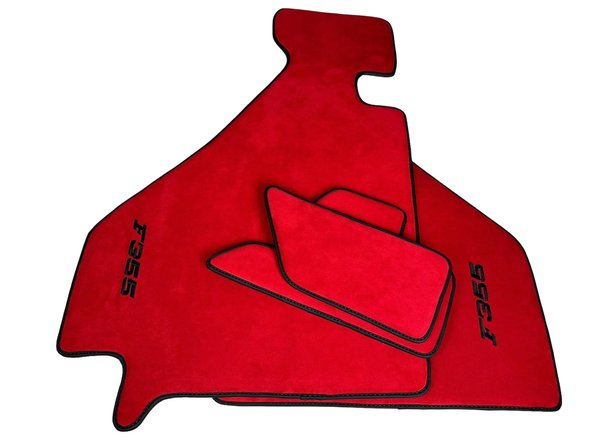 Røde Alcantara Bilmatter For Ferrari F355 1994-1999 - AutoWin