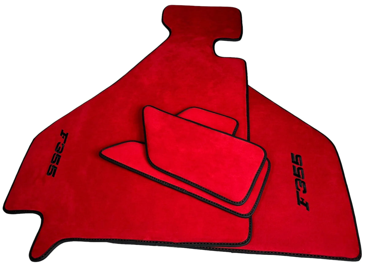 Røde Alcantara Bilmatter For Ferrari F355 1994-1999 - AutoWin