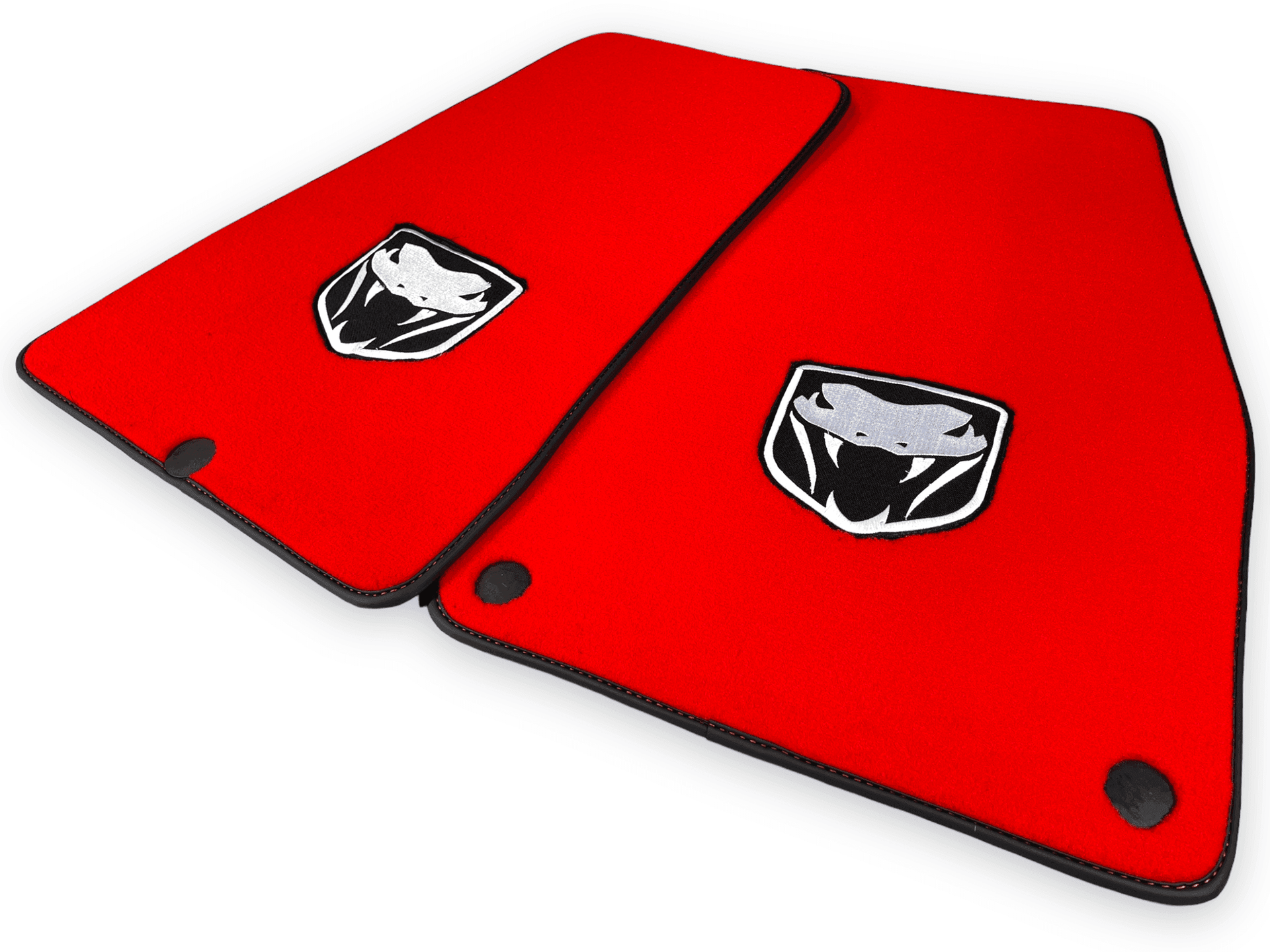 Red Floor Mats For Dodge Viper (2003-2006) With Emblem Tailored - AutoWin