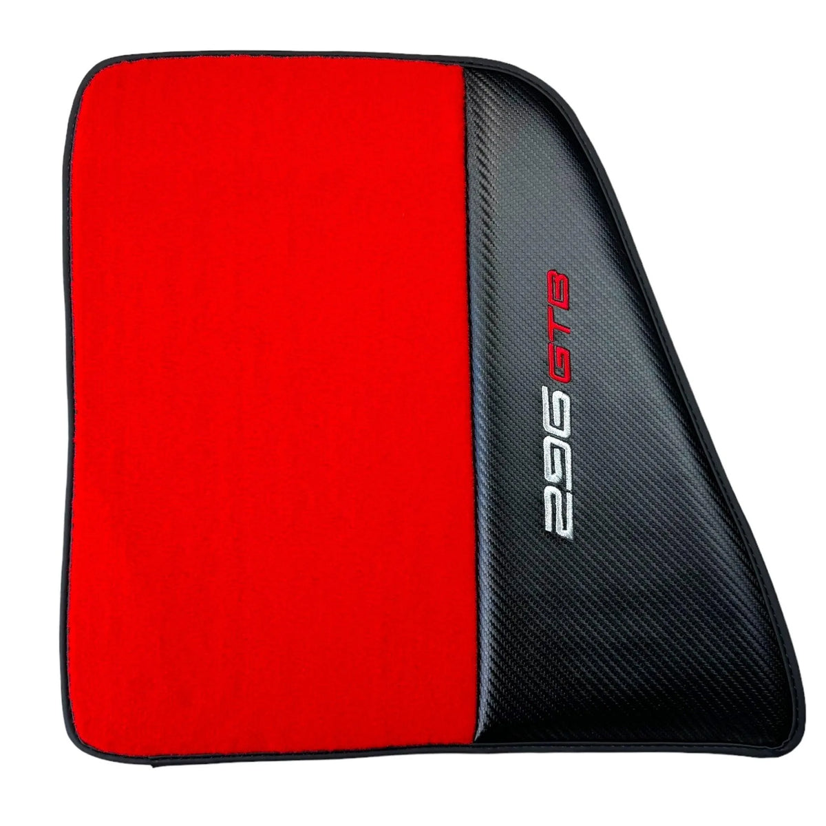 Red Floor Mats for Ferrari 296 GTB (2022-2027) with Carbon Fiber - AutoWin