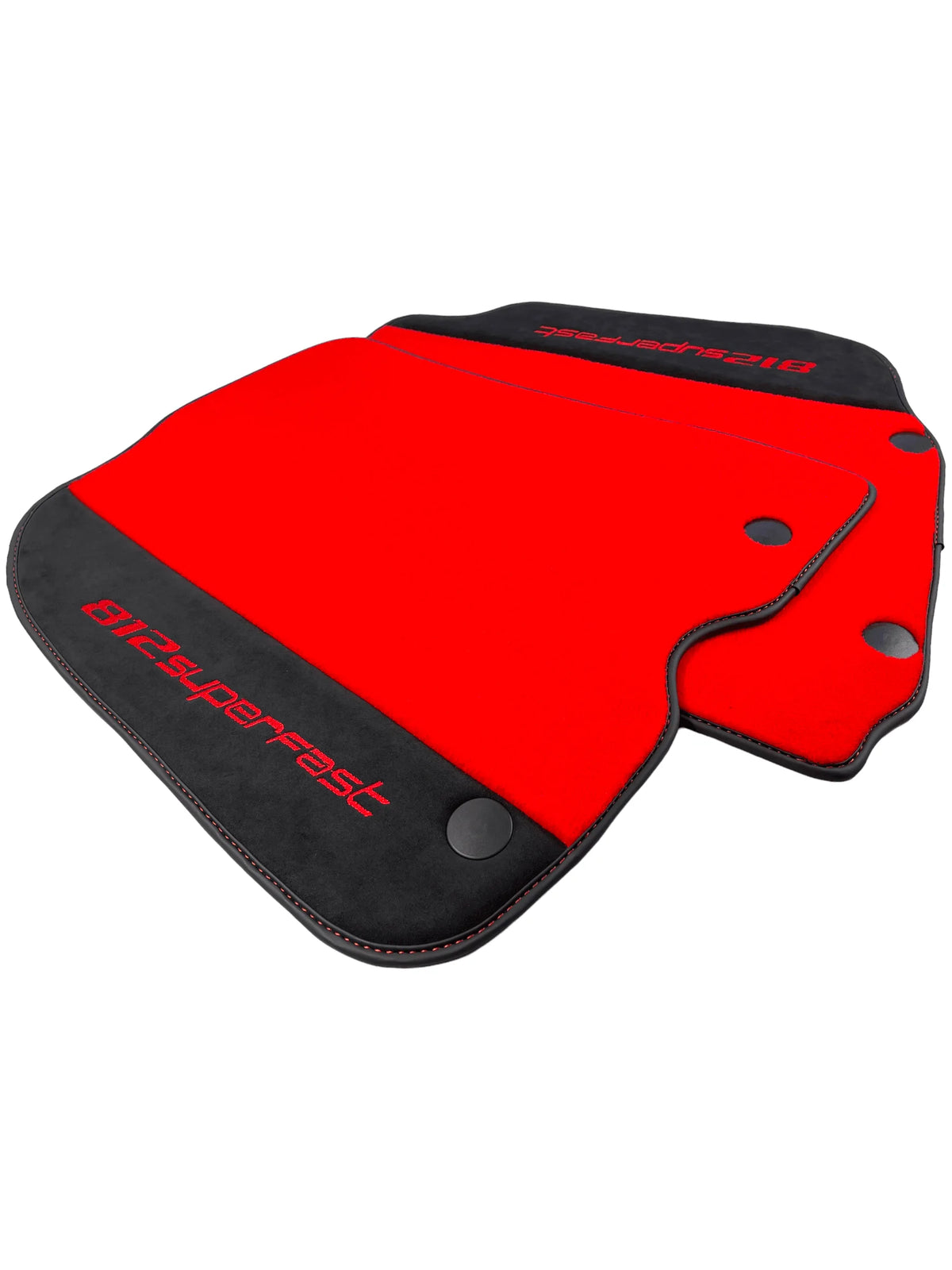 Red Floor Mats For Ferrari 812 Superfast With Alcantara Leather - AutoWin