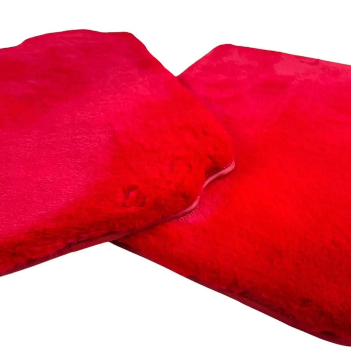 Red Sheepskin Floor Mats for Ferrari 488 GTB (2016-2022)
