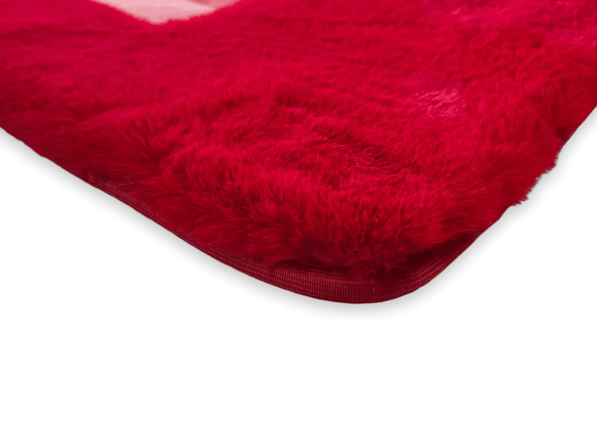Red Sheepskin Floor Mats For Rolls Royce Phantom VIII (2017-2024) Design Brand - AutoWin