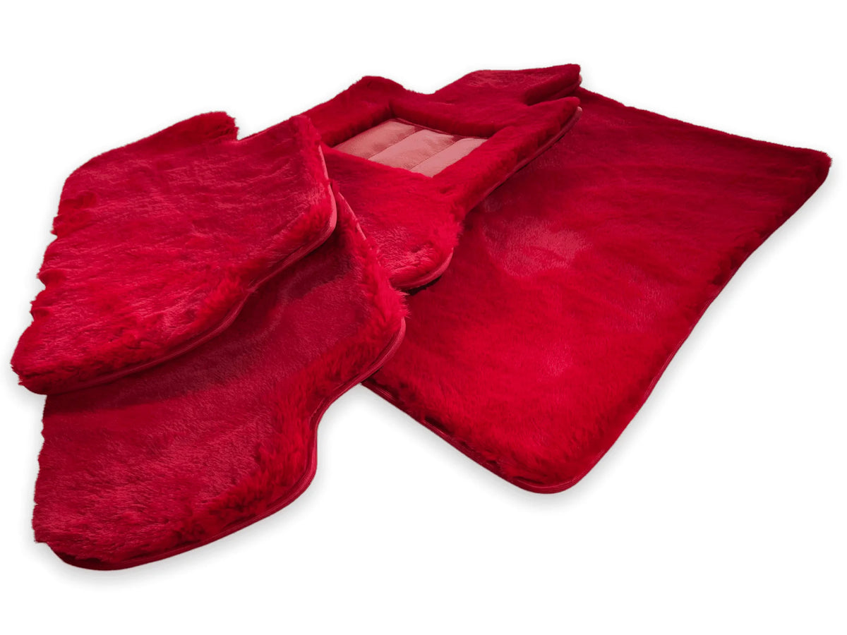 Red Sheepskin Floor Mats For Rolls Royce Phantom VIII (2017-2024) ER56 Design Brand