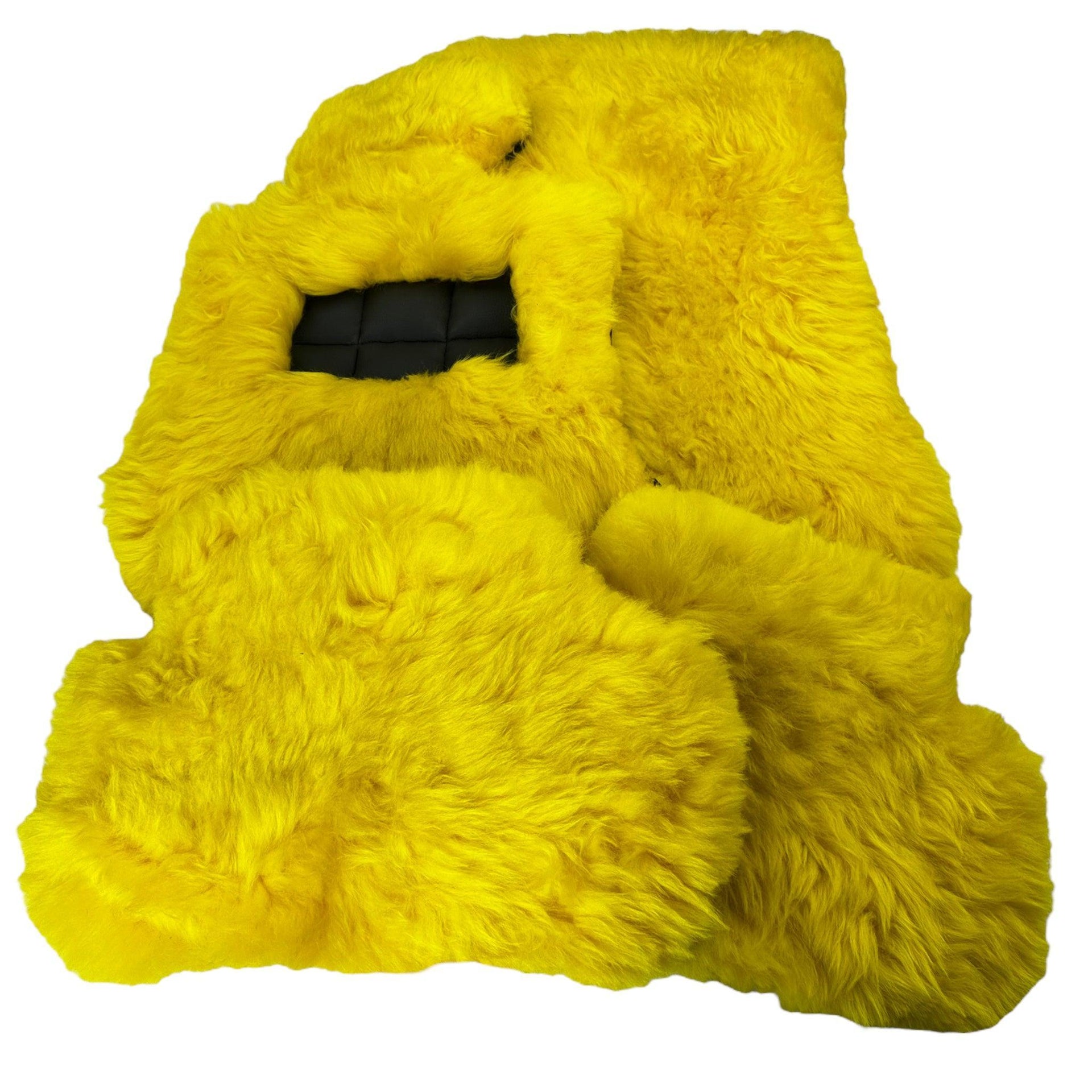 Yellow Sheepskin Floor Mats for Rolls Royce Cullinan Rr31 (2018-2023) ER56 Design Brand - AutoWin