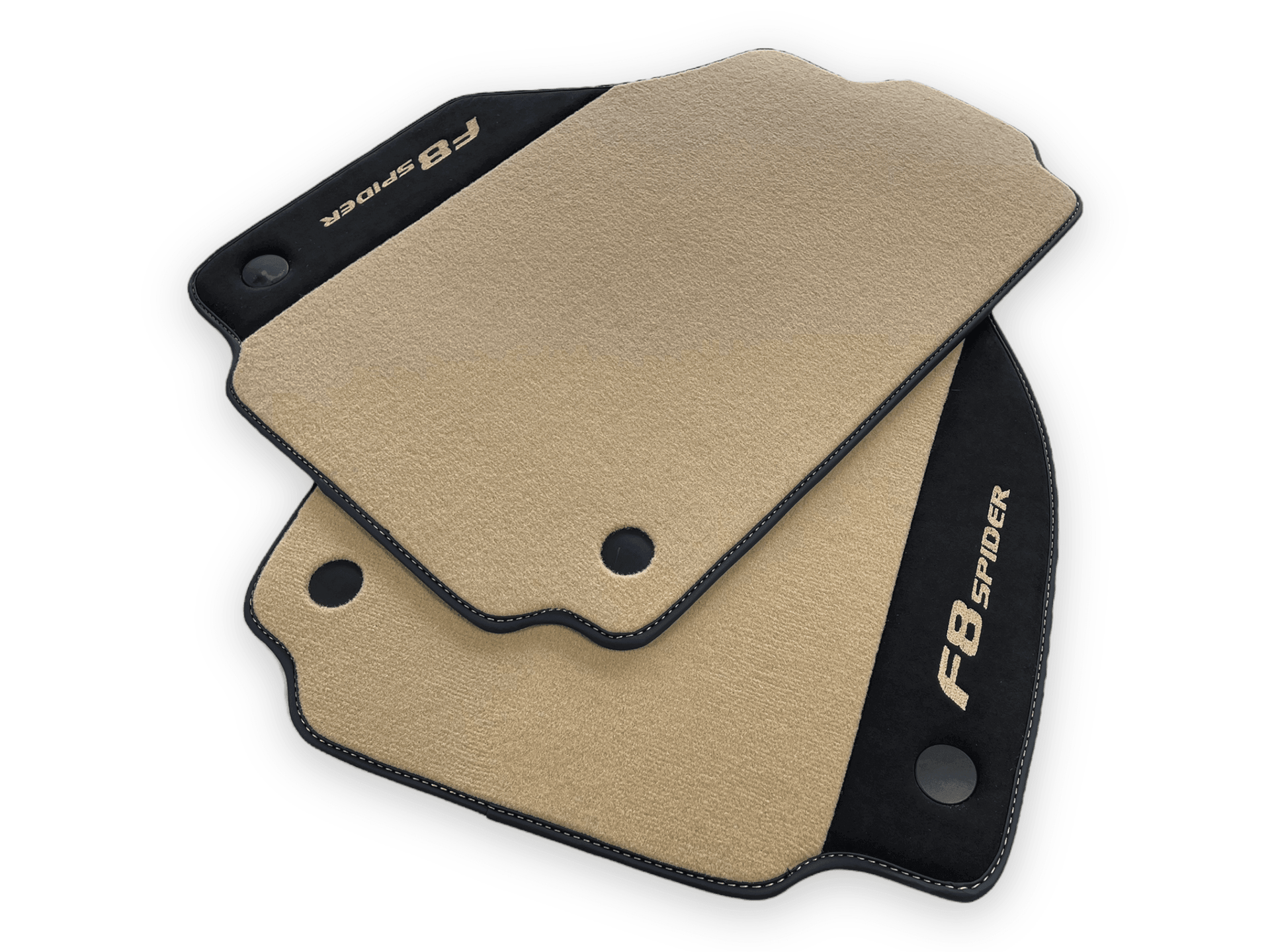 Beige Floor Mats For Ferrari F8 Spider 2019-2022 With Alcantara Leather - AutoWin