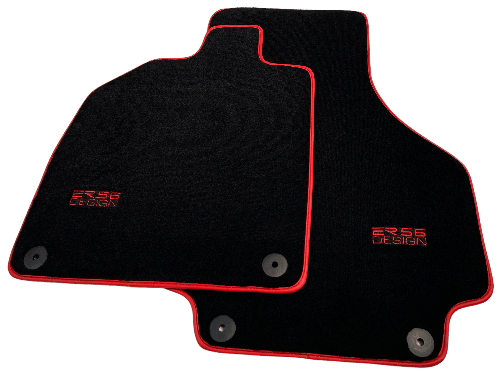 Black Floor Mats For Audi R8 2015-2023 ER56 Design Red Trim - AutoWin